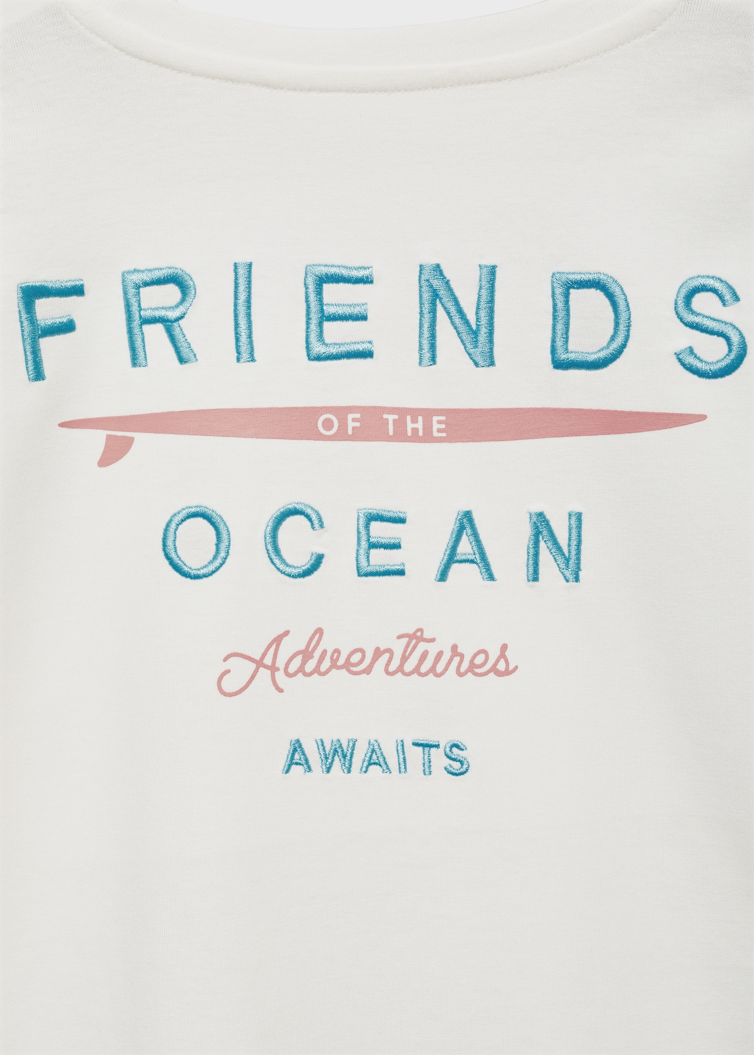 Embroidered detail cotton T-shirt - Details of the article 0