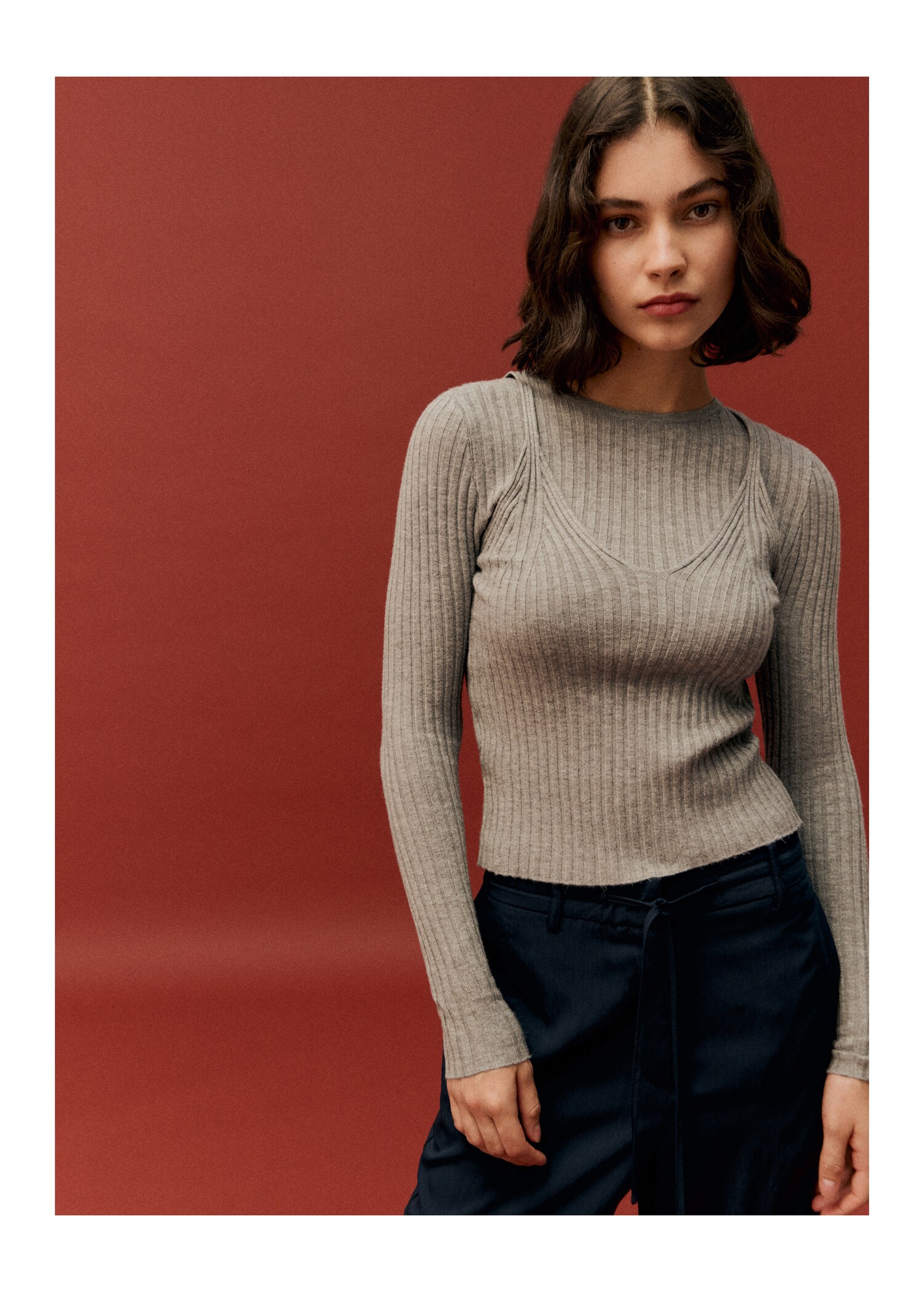 Ribbed sweater top - Details of the article 5