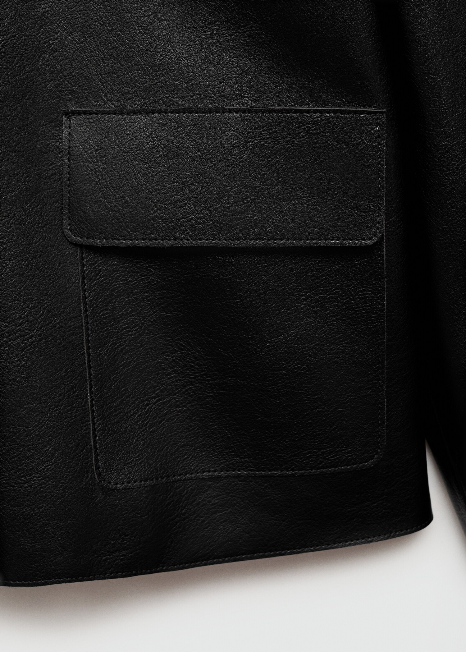 Leather-effect jacket with pockets - Details of the article 0