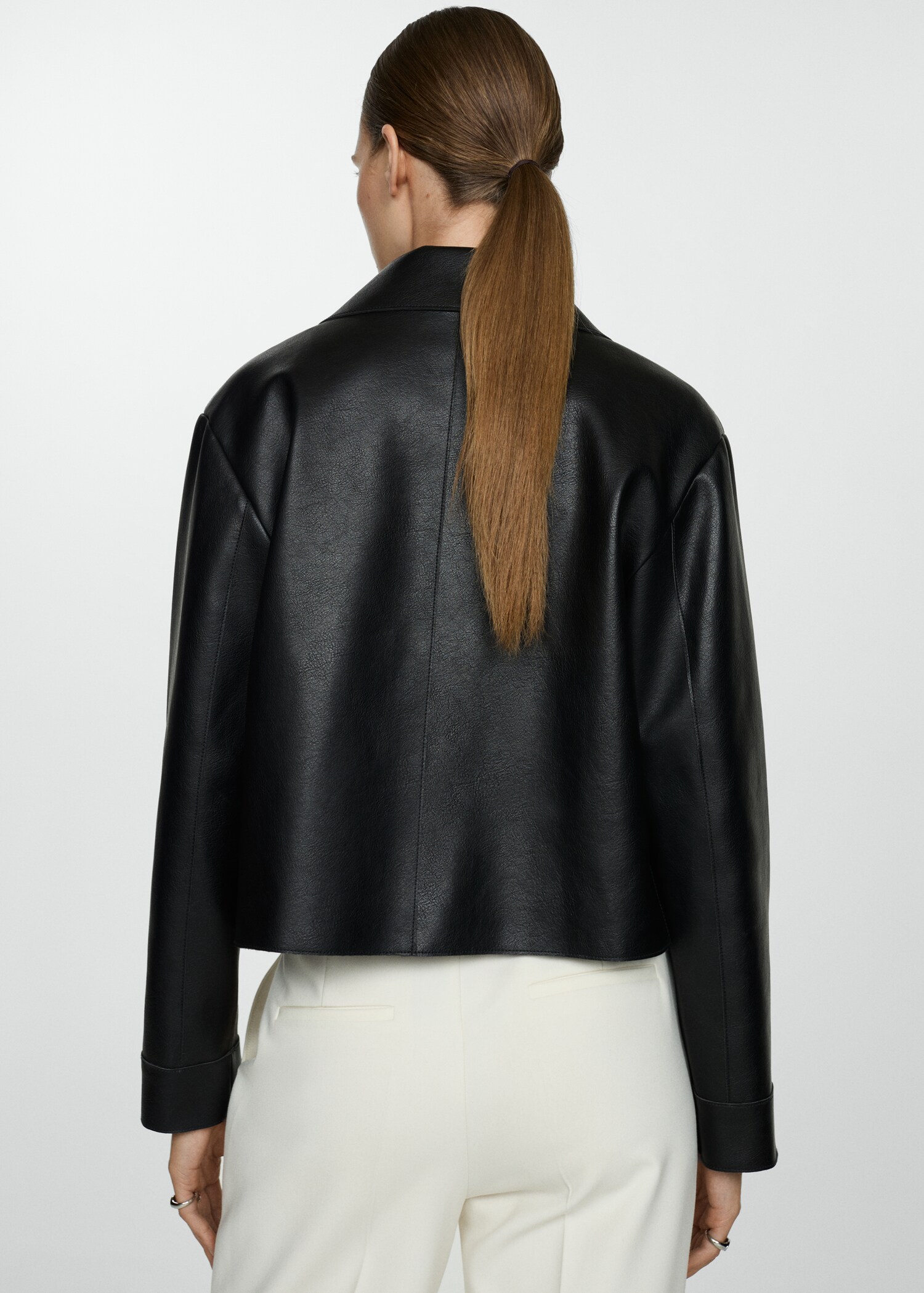Leather-effect jacket with pockets - Reverse of the article