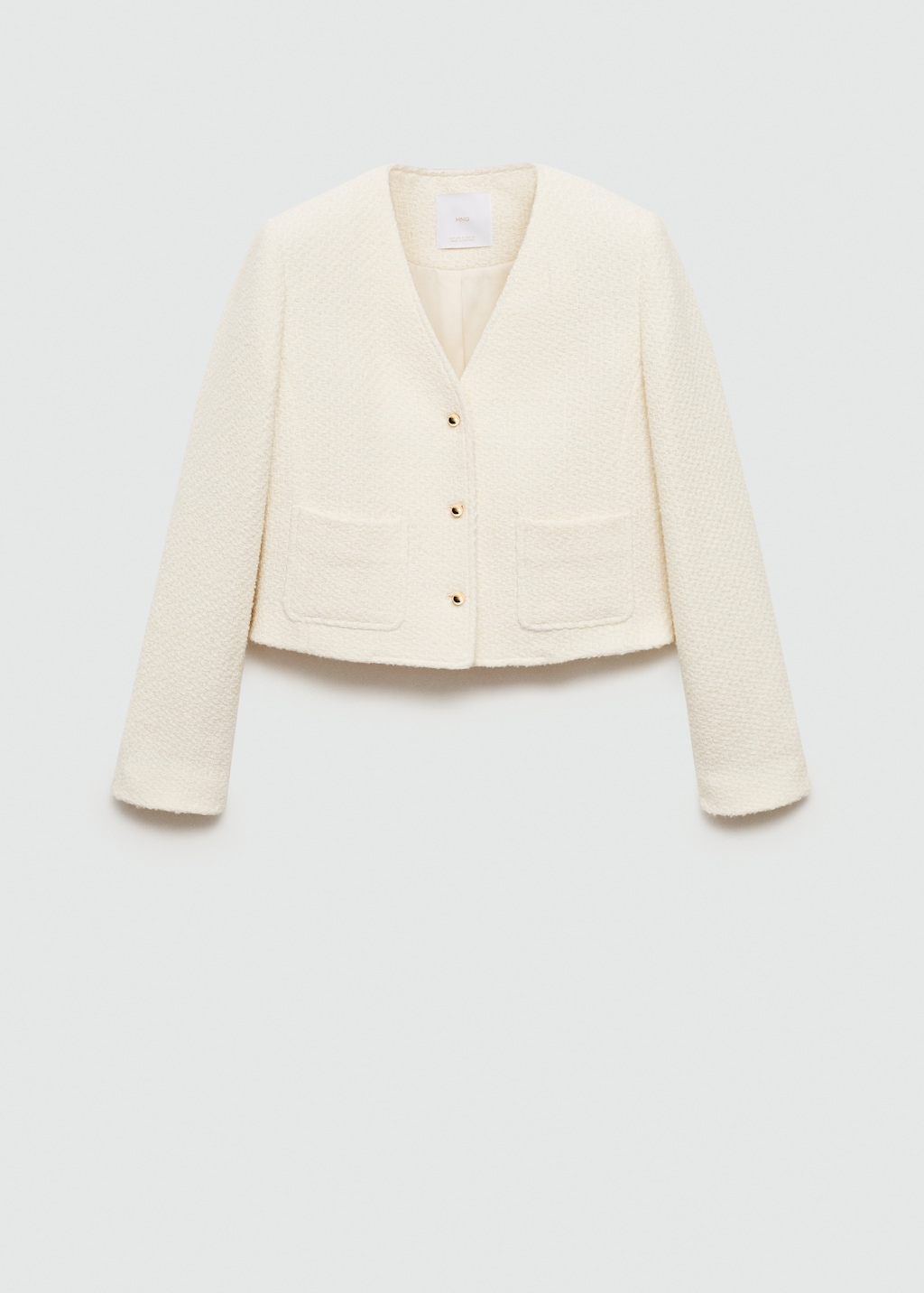 V-neck tweed jacket - Women | MANGO USA