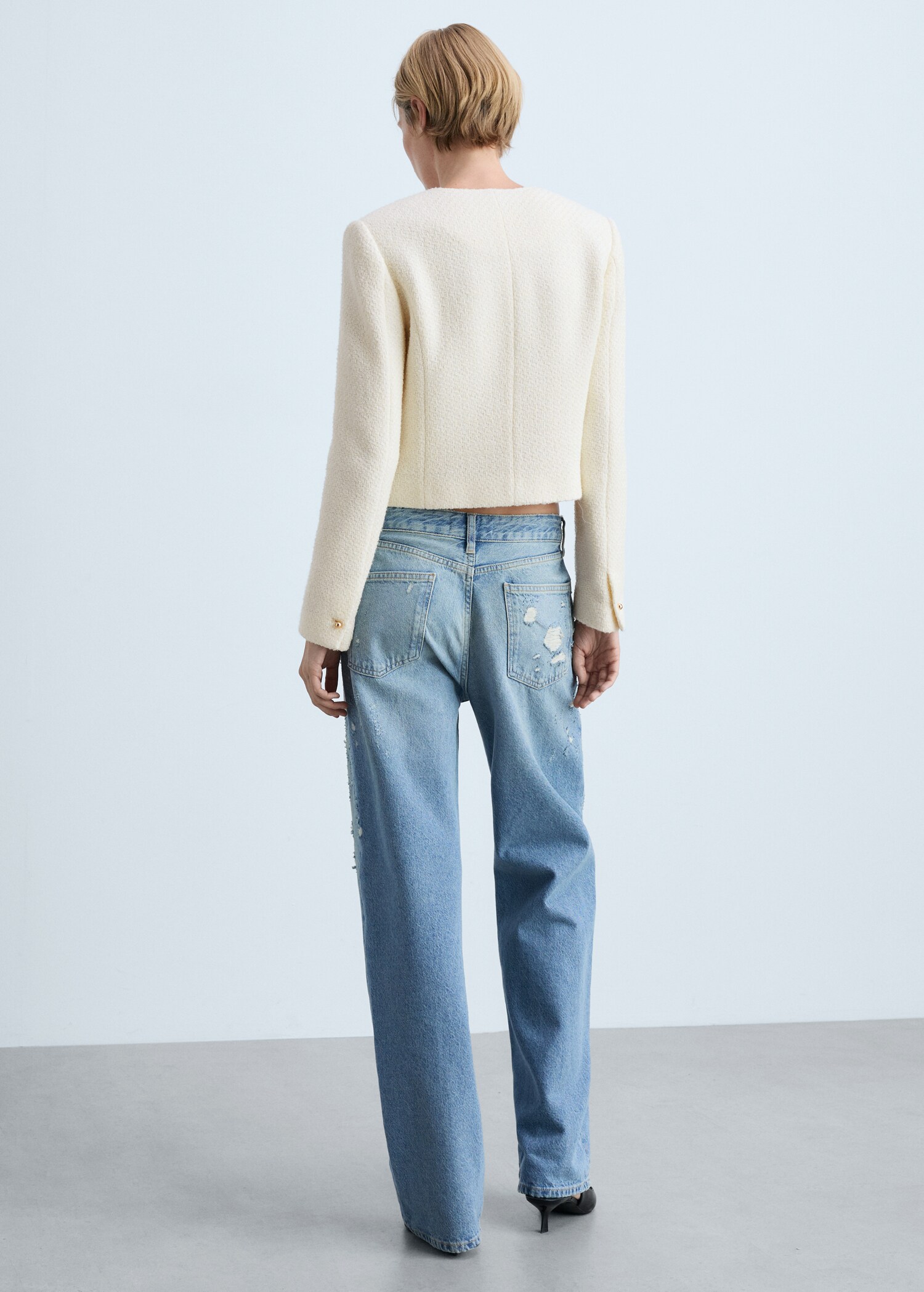 Veste tweed col V - Verso de l’article