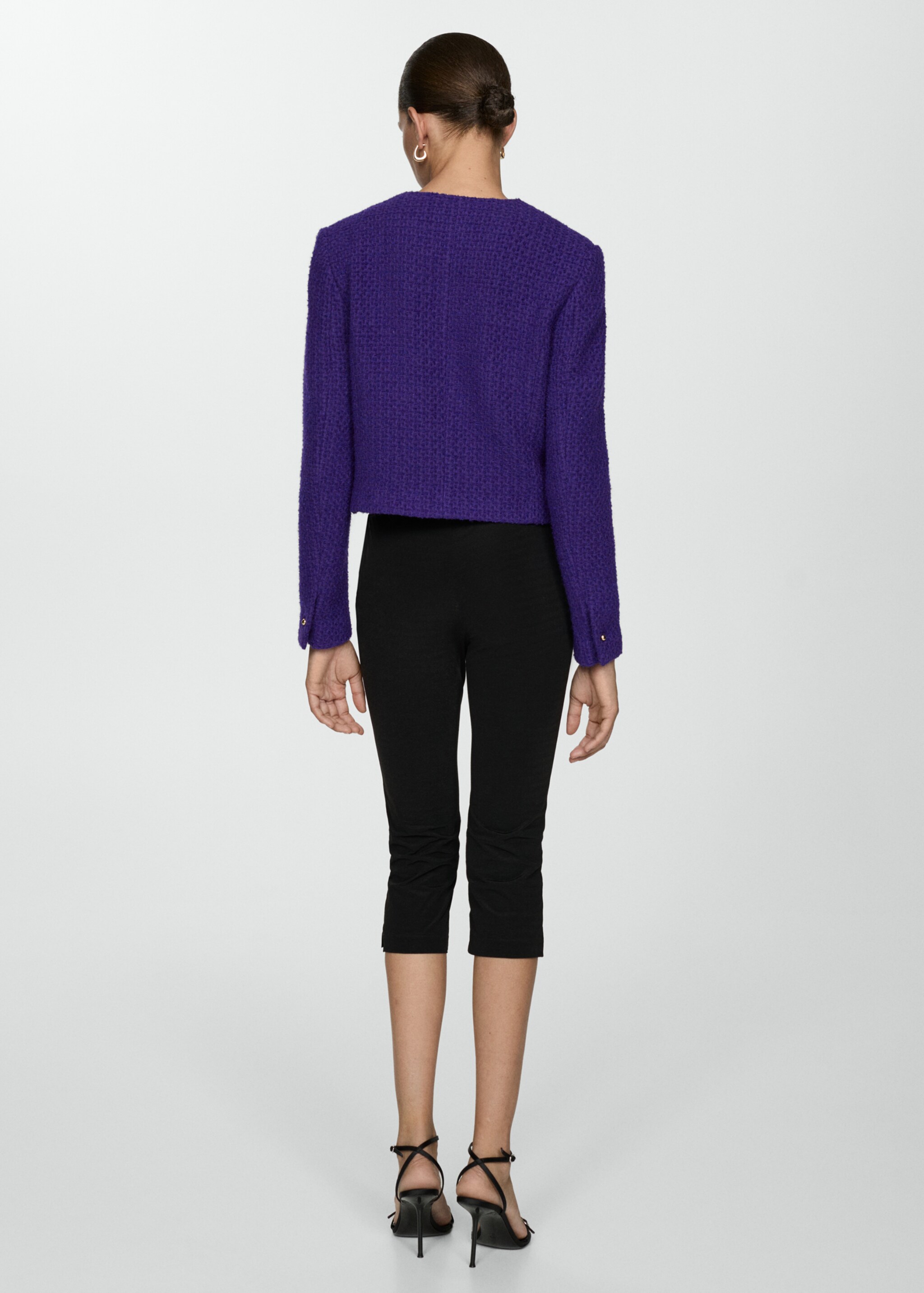 V-neck tweed jacket - Reverse of the article