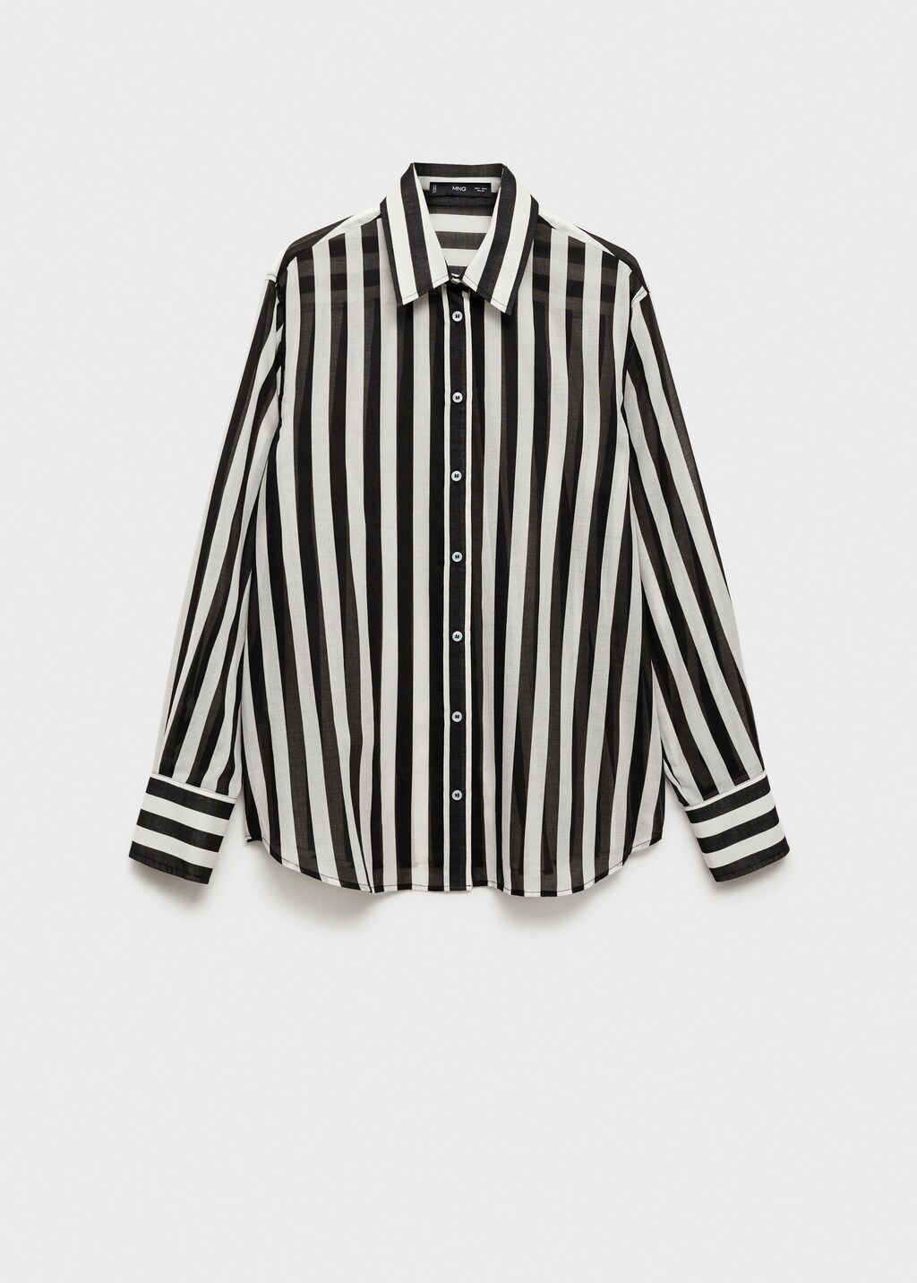 Semi transparent striped 100 cotton shirt Women MANGO Bermuda