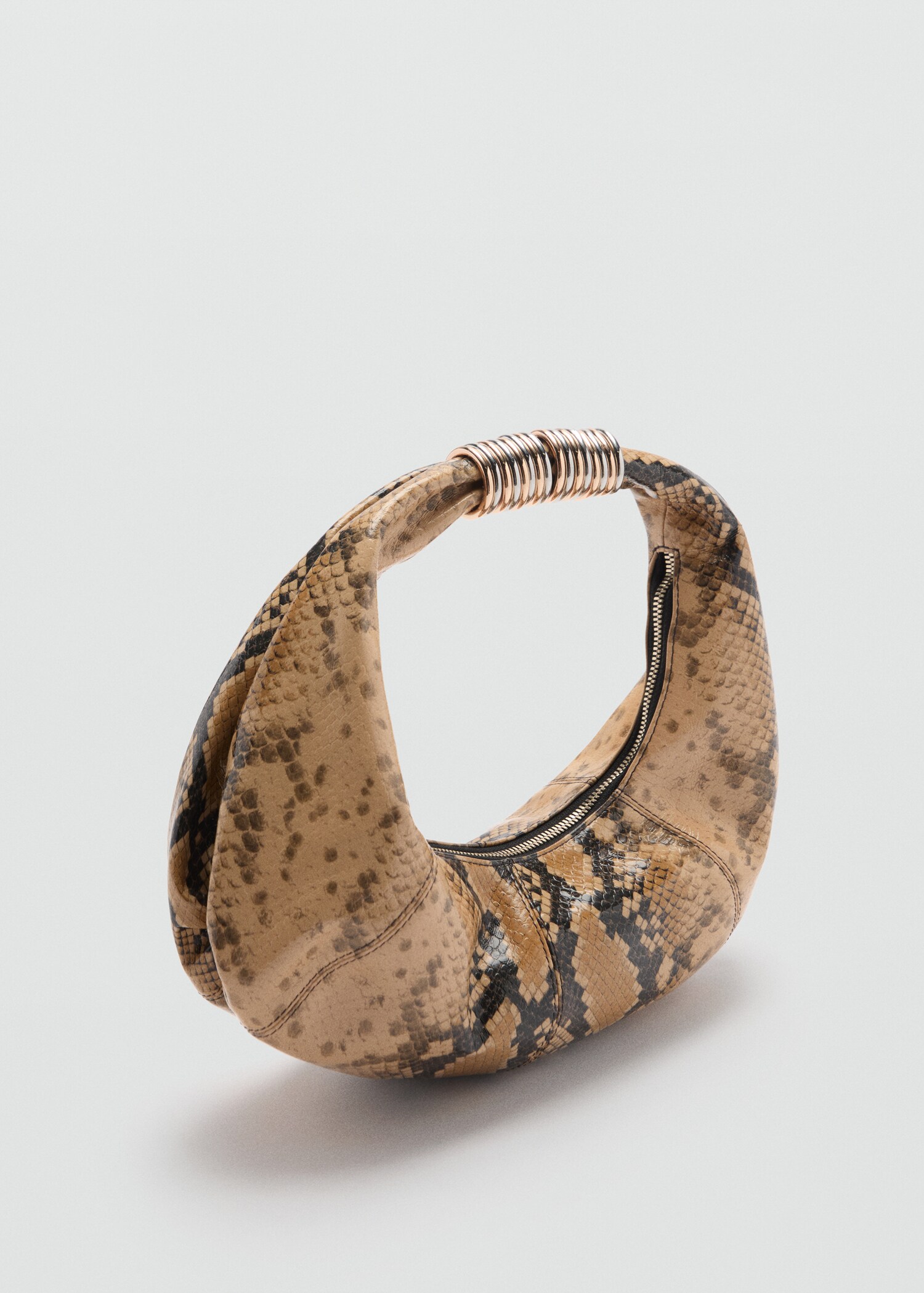 Snake-effect leather bag - Medium plane
