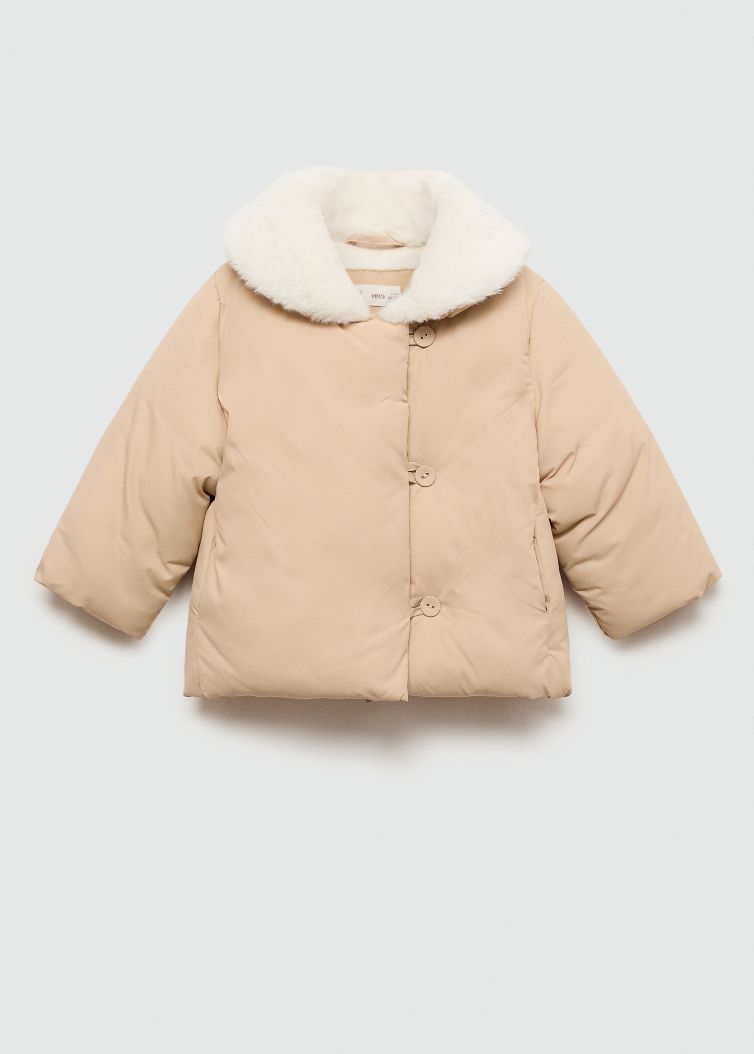 Fur-effect quilted coat - Article without model