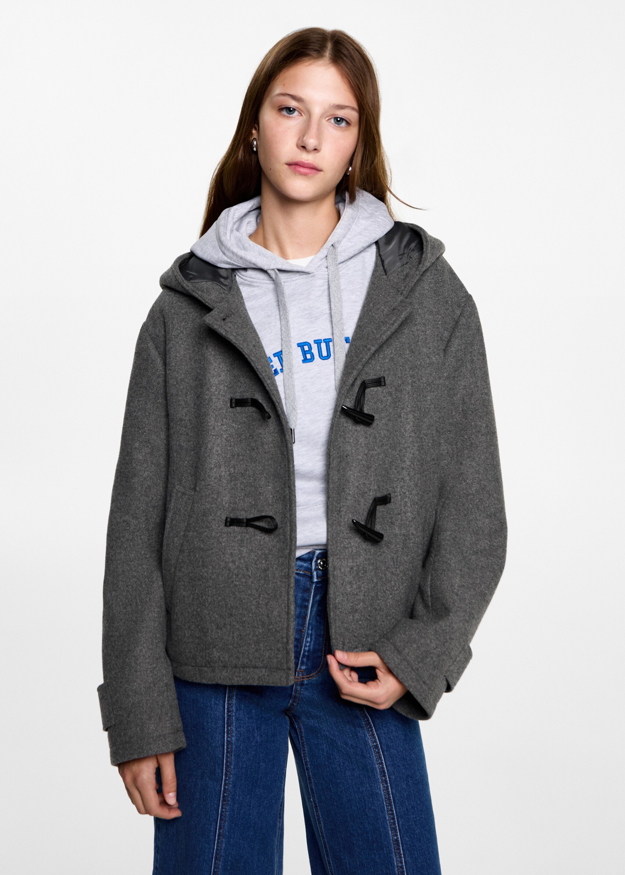 Wool hooded coat - Medium plane