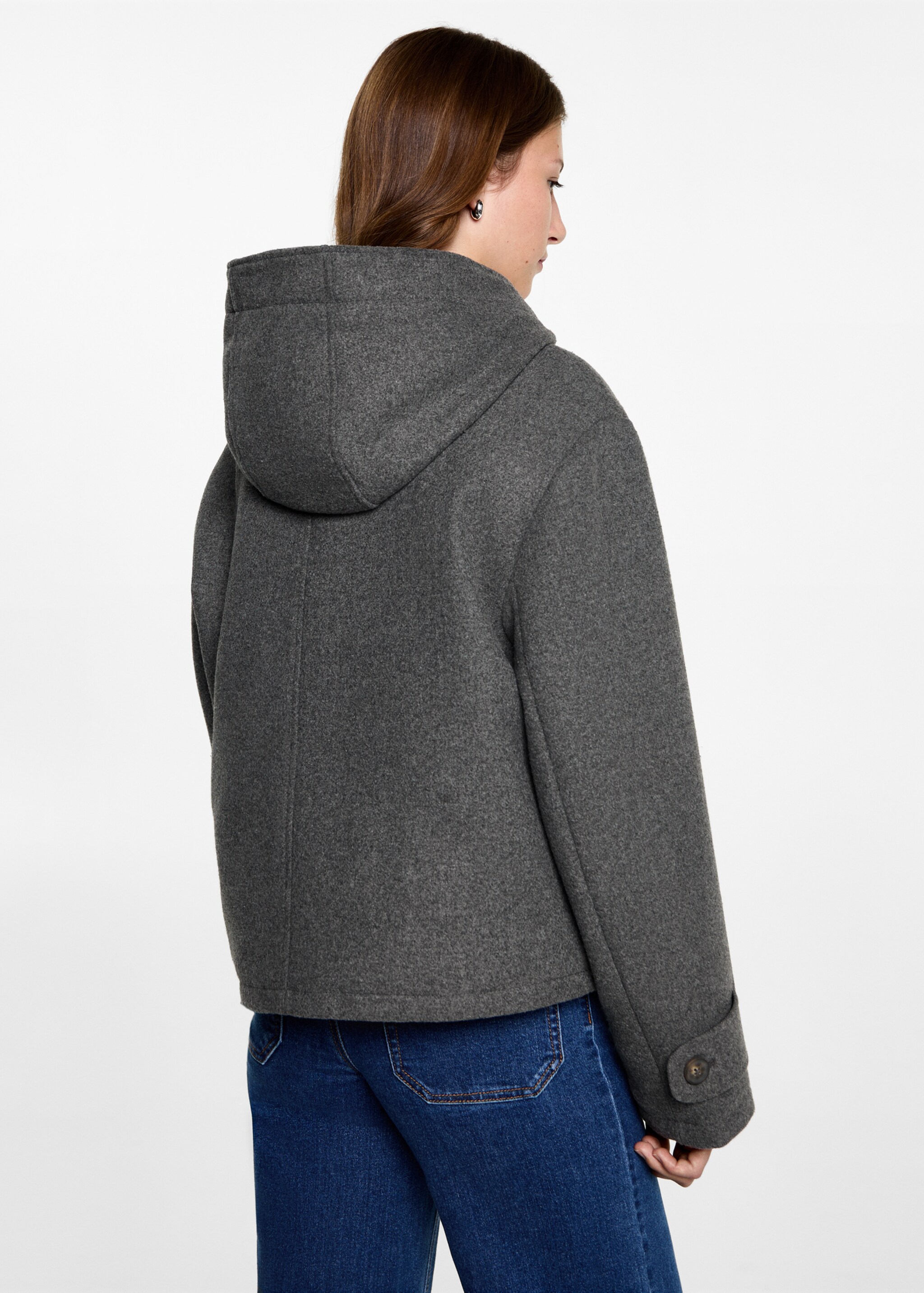 Wool hooded coat - Reverse of the article