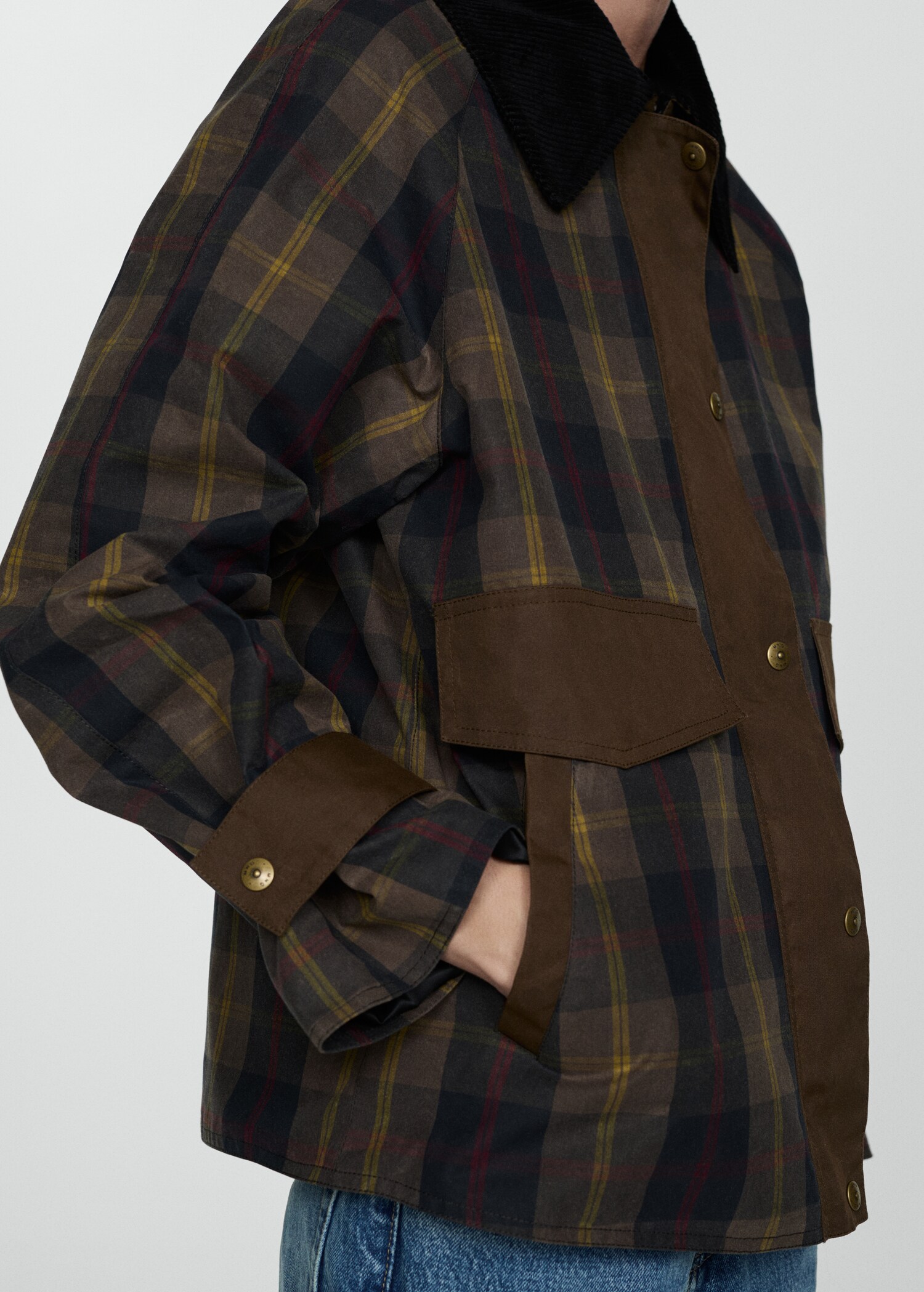 Parka cuadros cuello contraste - Detalle del artículo 6