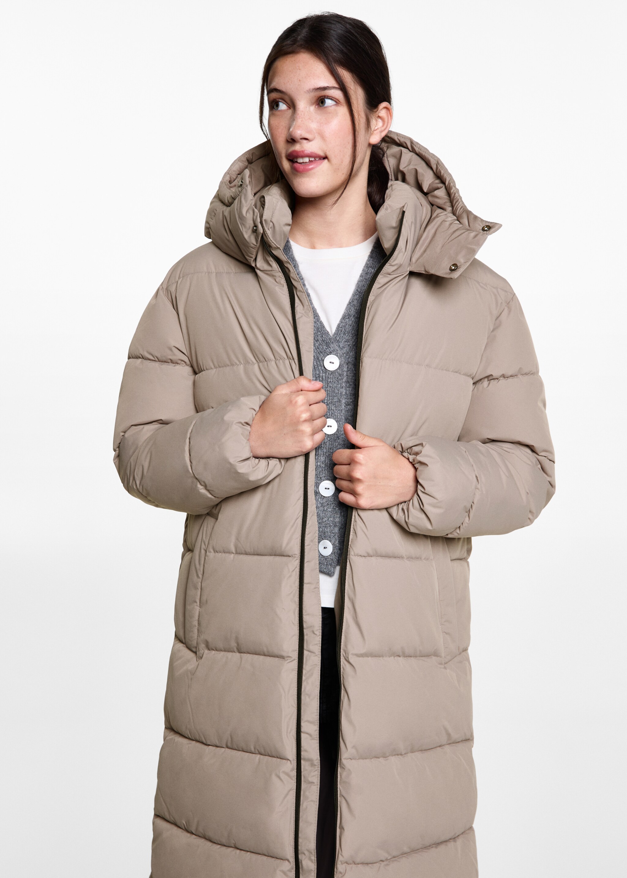 Anorak largo acolchado - Plano medio