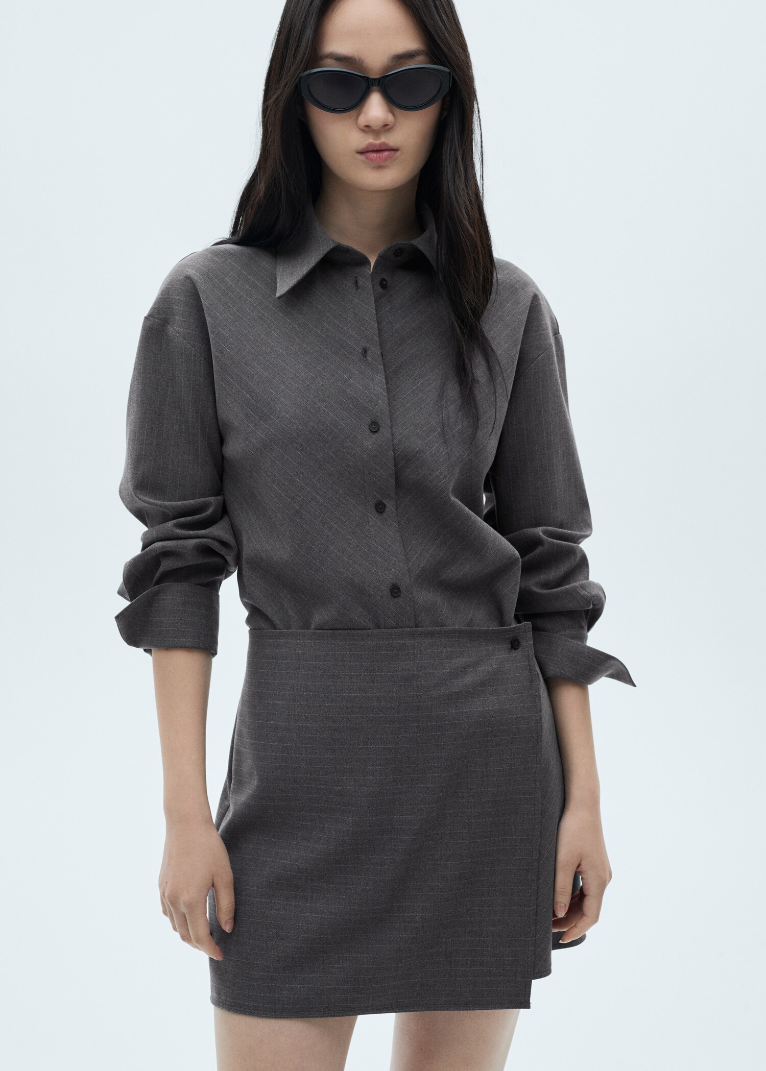 Robe chemise rayures tennis - Plan moyen