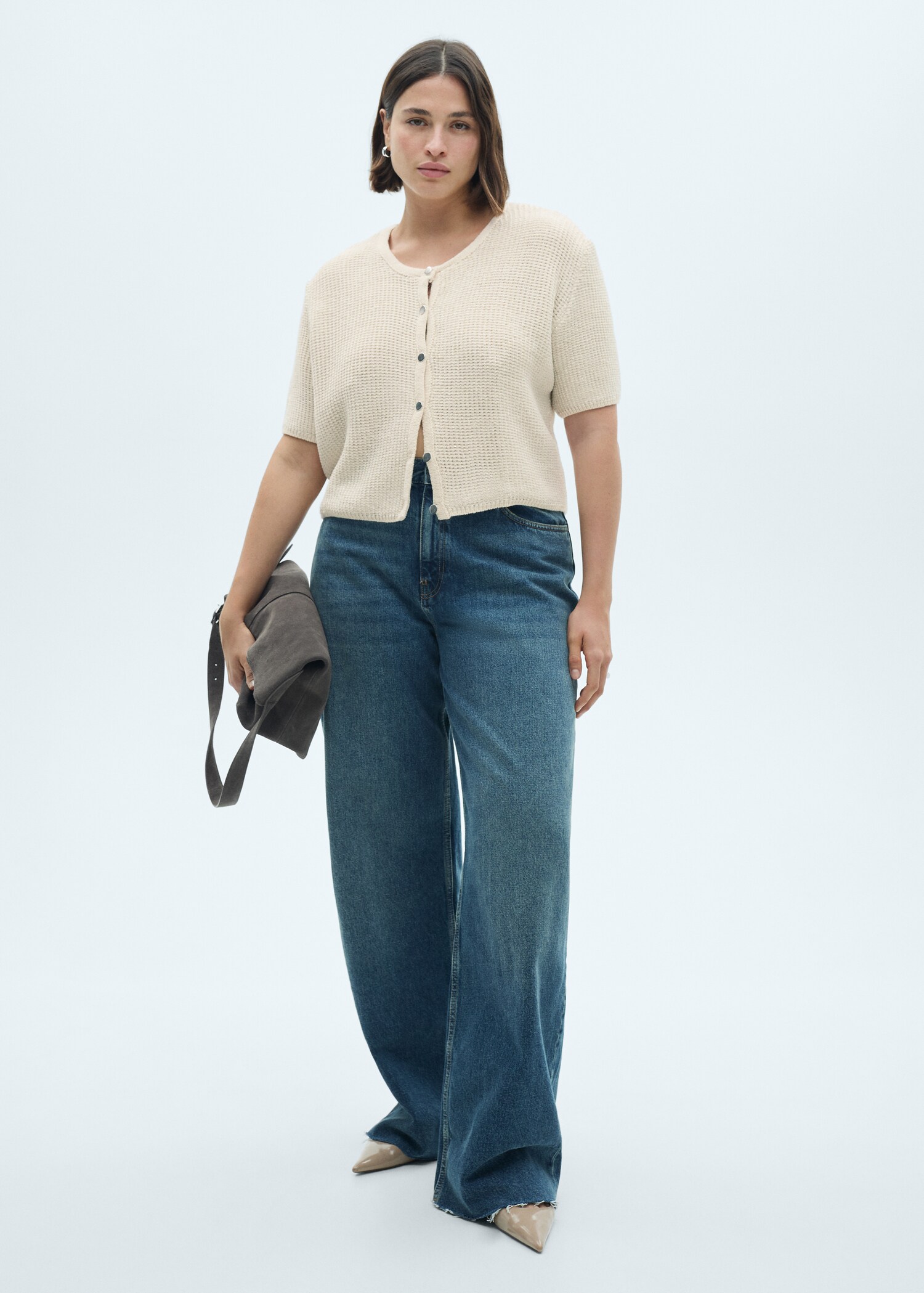 Short-sleeved knitted cardigan - Détail de l'article 3