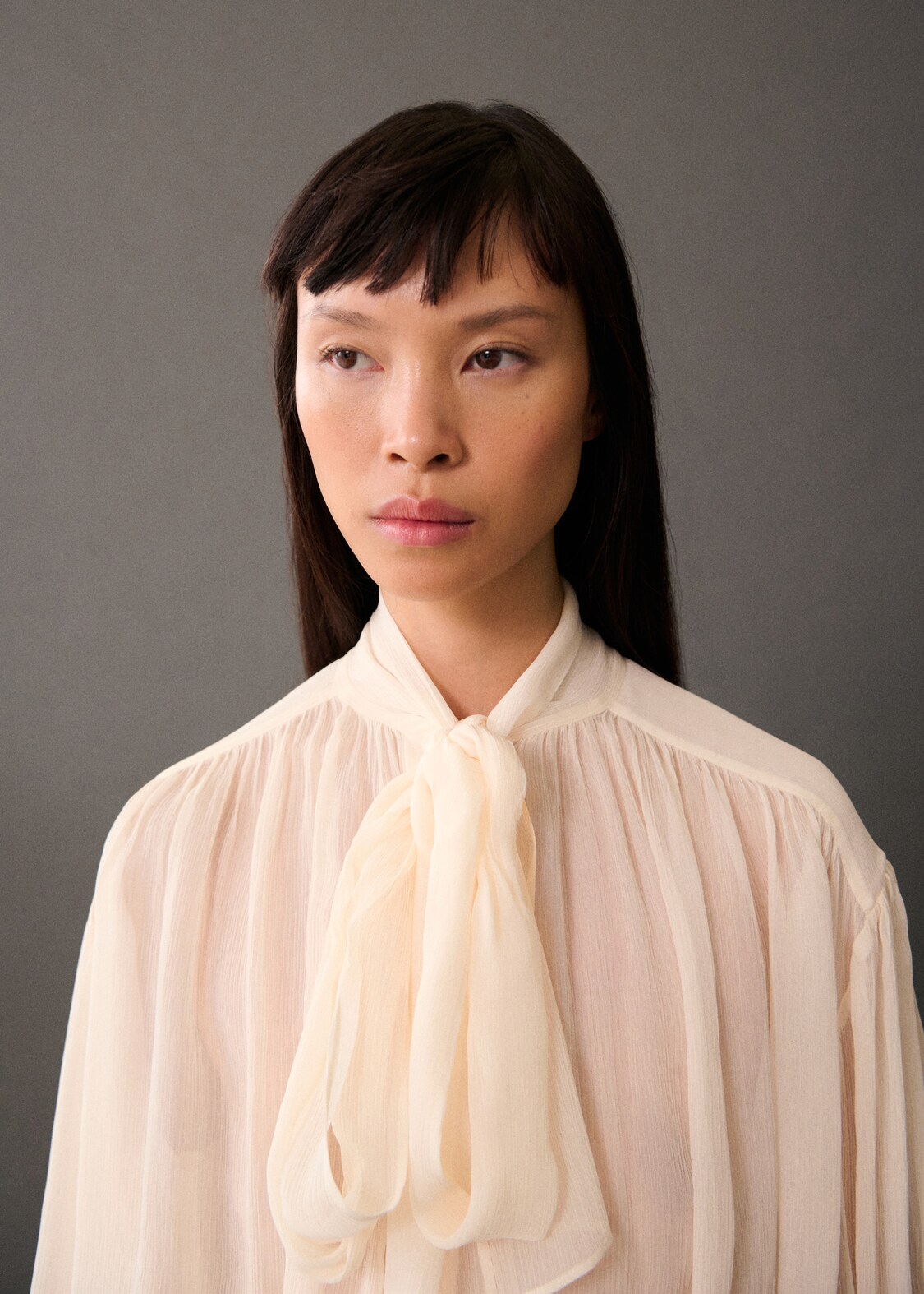 Blouse With Puffed Sleeves And Bow Women MANGO USA blouse-with-puffed-sleeves-and-bow-women-mango-usa