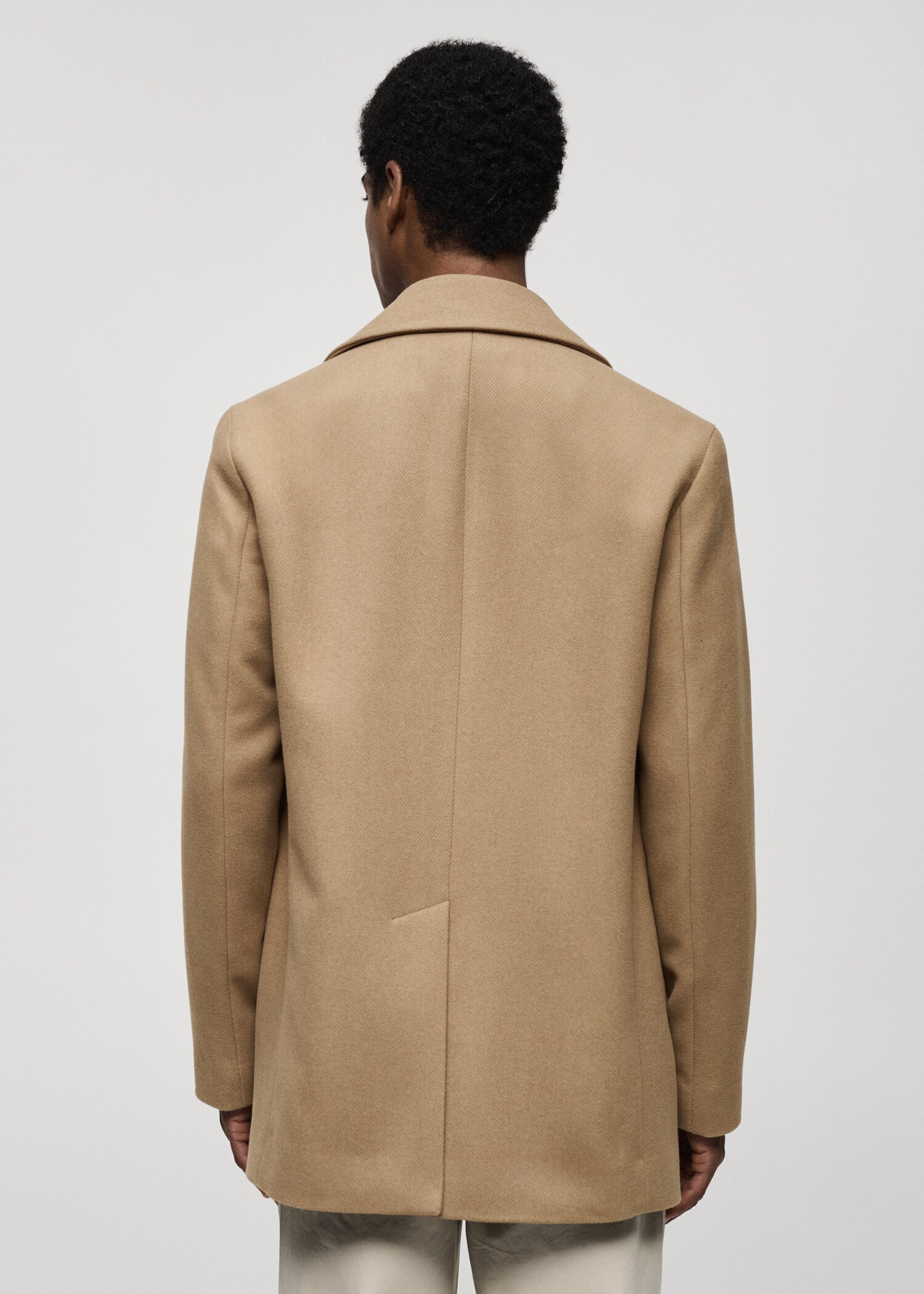 Wool double-breasted coat with buttons - Reverse of the article