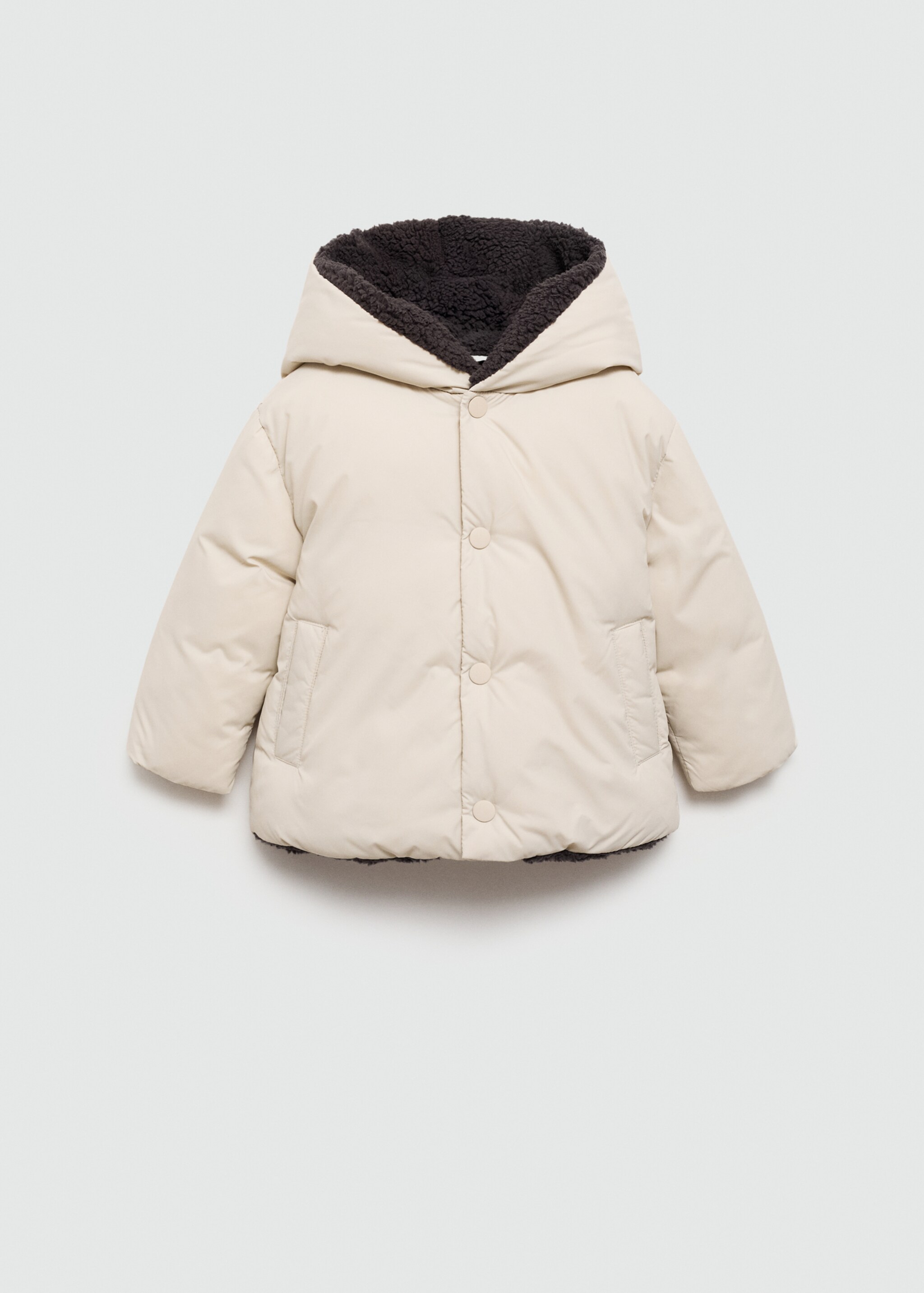 Padded anorak with shearling lining - Article without model