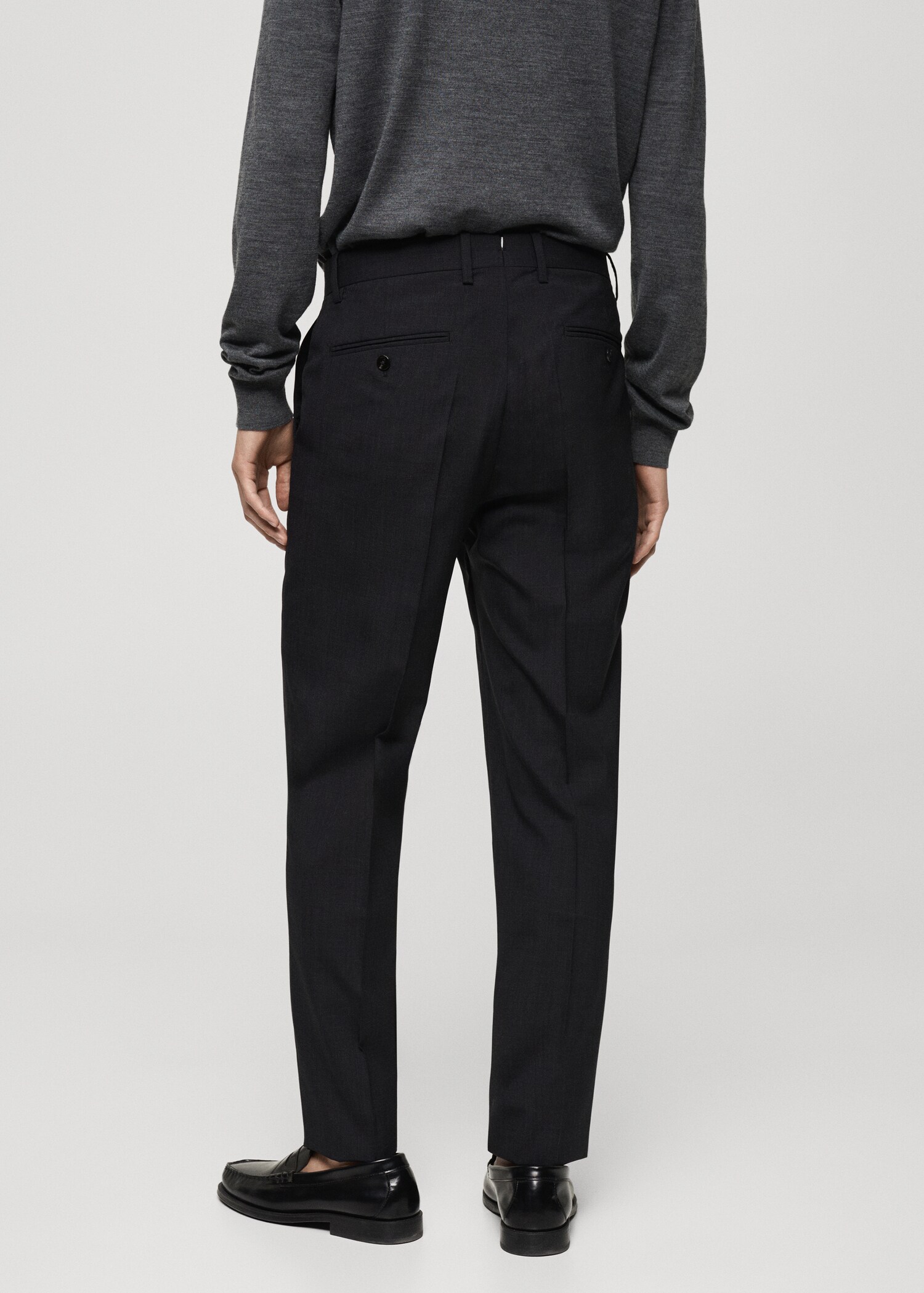 Pantalón traje slim fit 100% lana virgen - Reverso del artículo