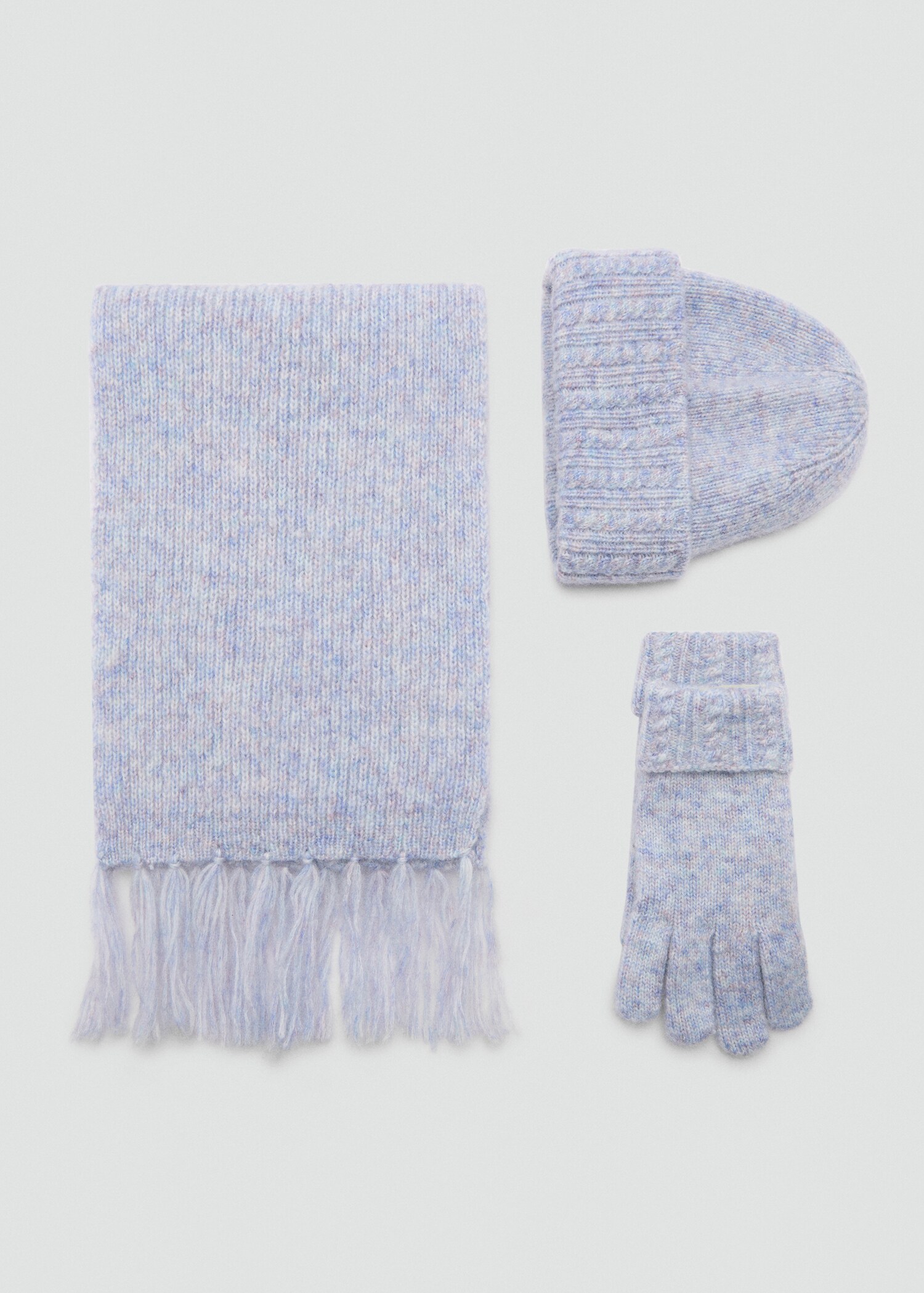 Tricolour knit scarf - Details of the article 1
