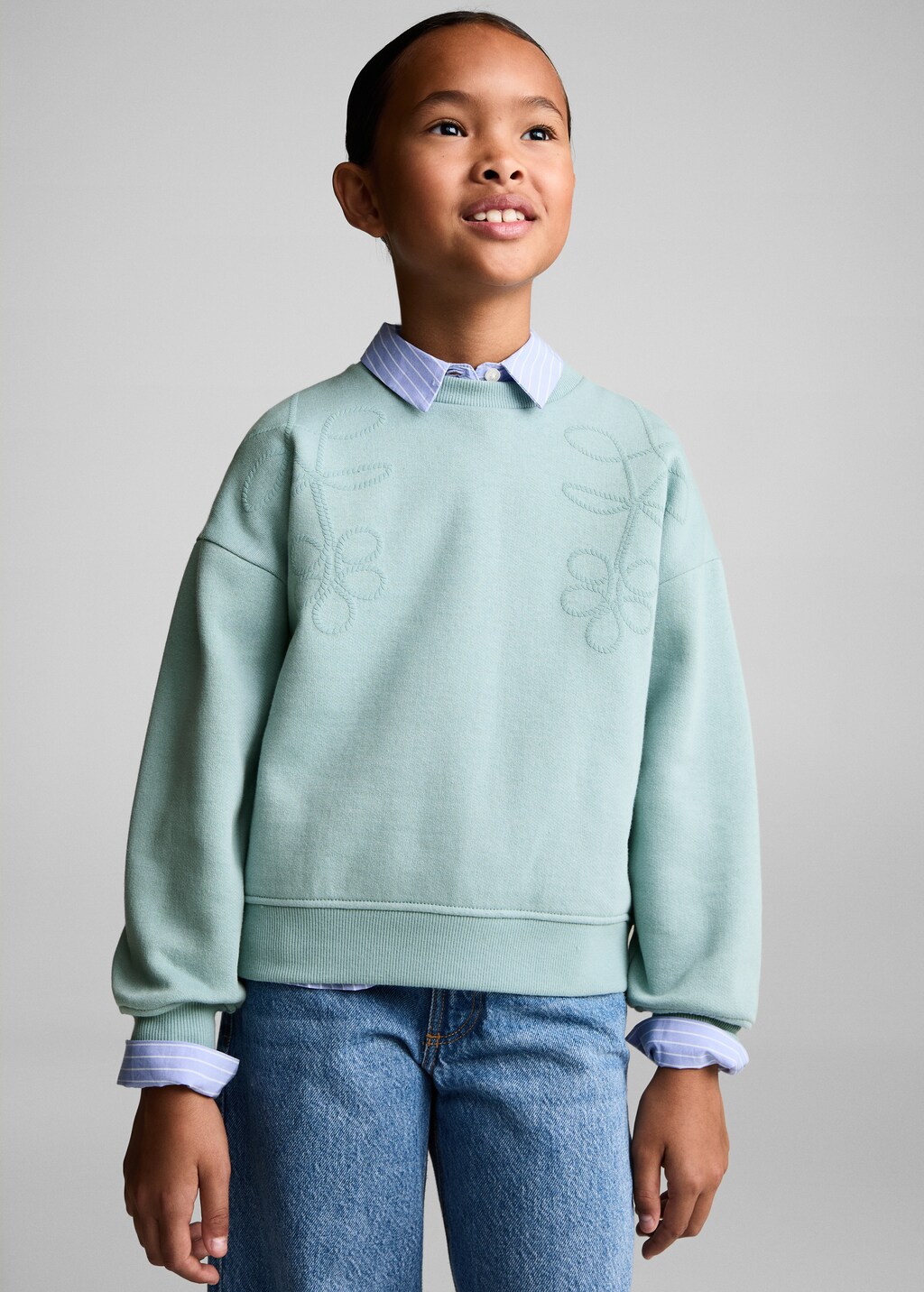 Sudadera algodon detalle bordado Ninos MANGO Espana Peninsula y Baleares