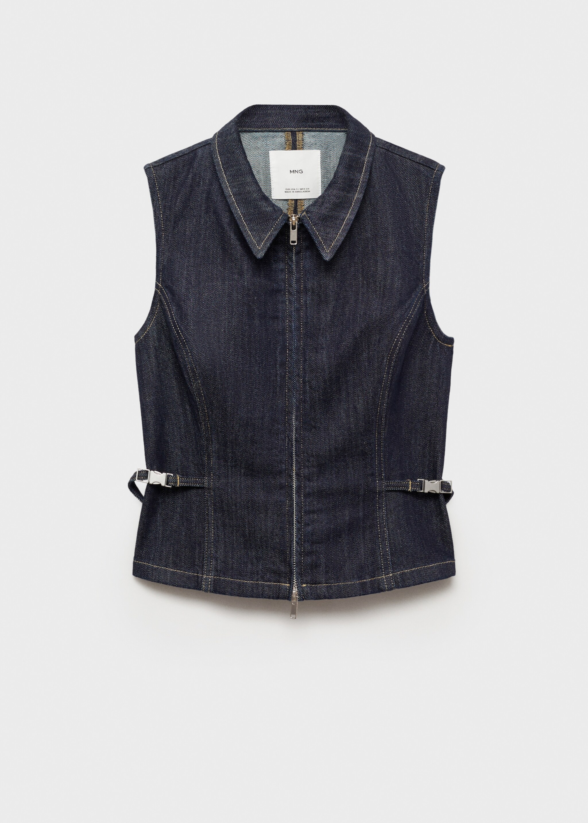 Metallic detail denim top - منتج دون نموذج