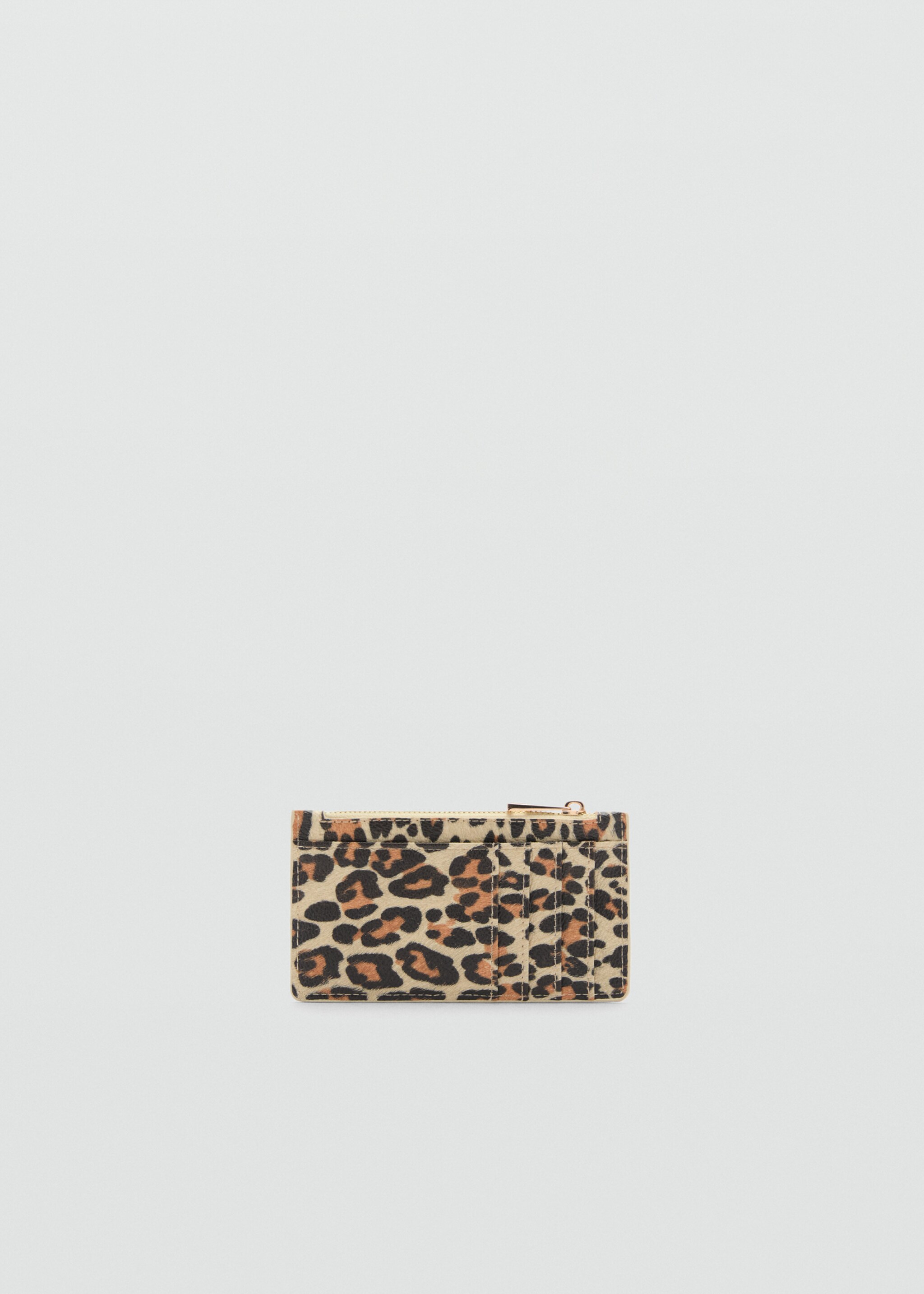 Leopard print leather wallet - Medium plane