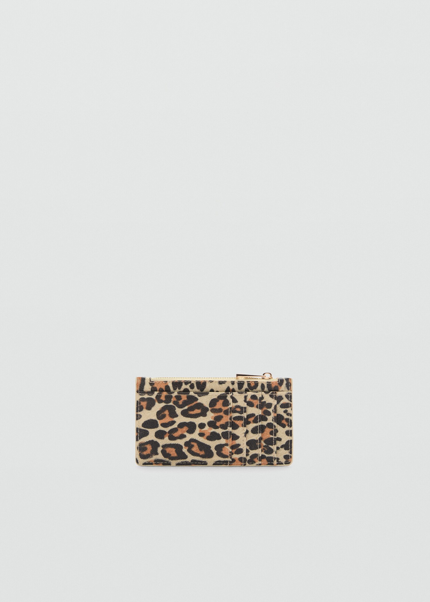 Leopard print leather wallet - Medium plane