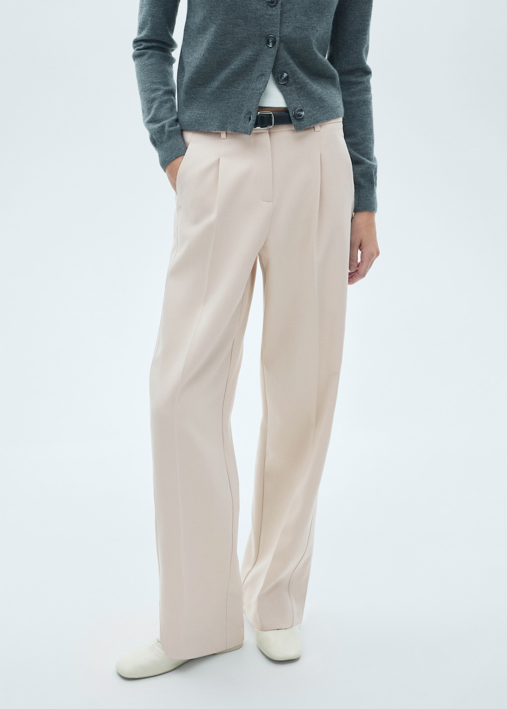 Mango Gerade Bundfaltenhose