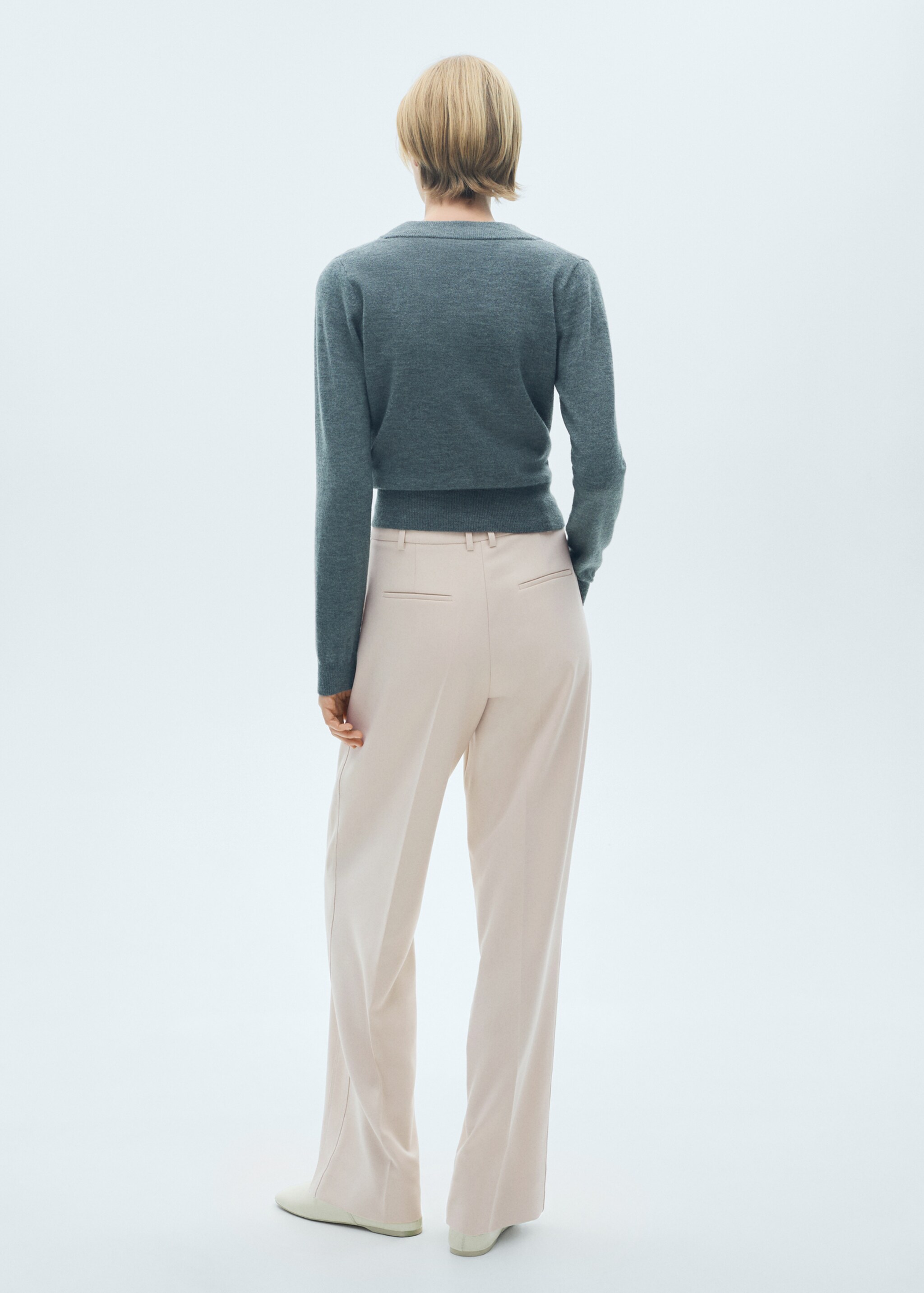 Pleated straight trousers - Reverse of the article