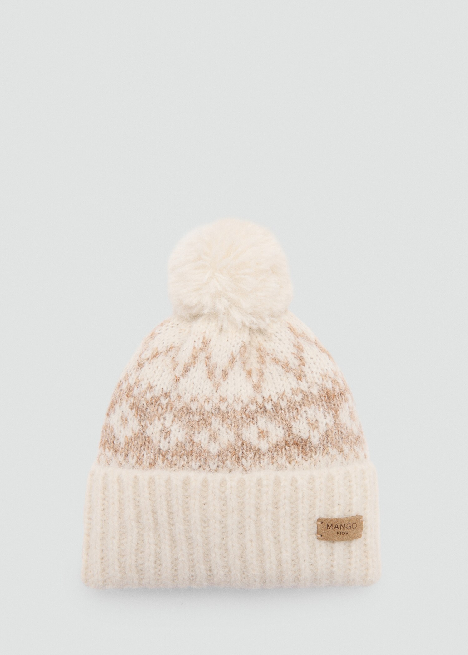 Bonnet jacquard pompon - Article sans modèle