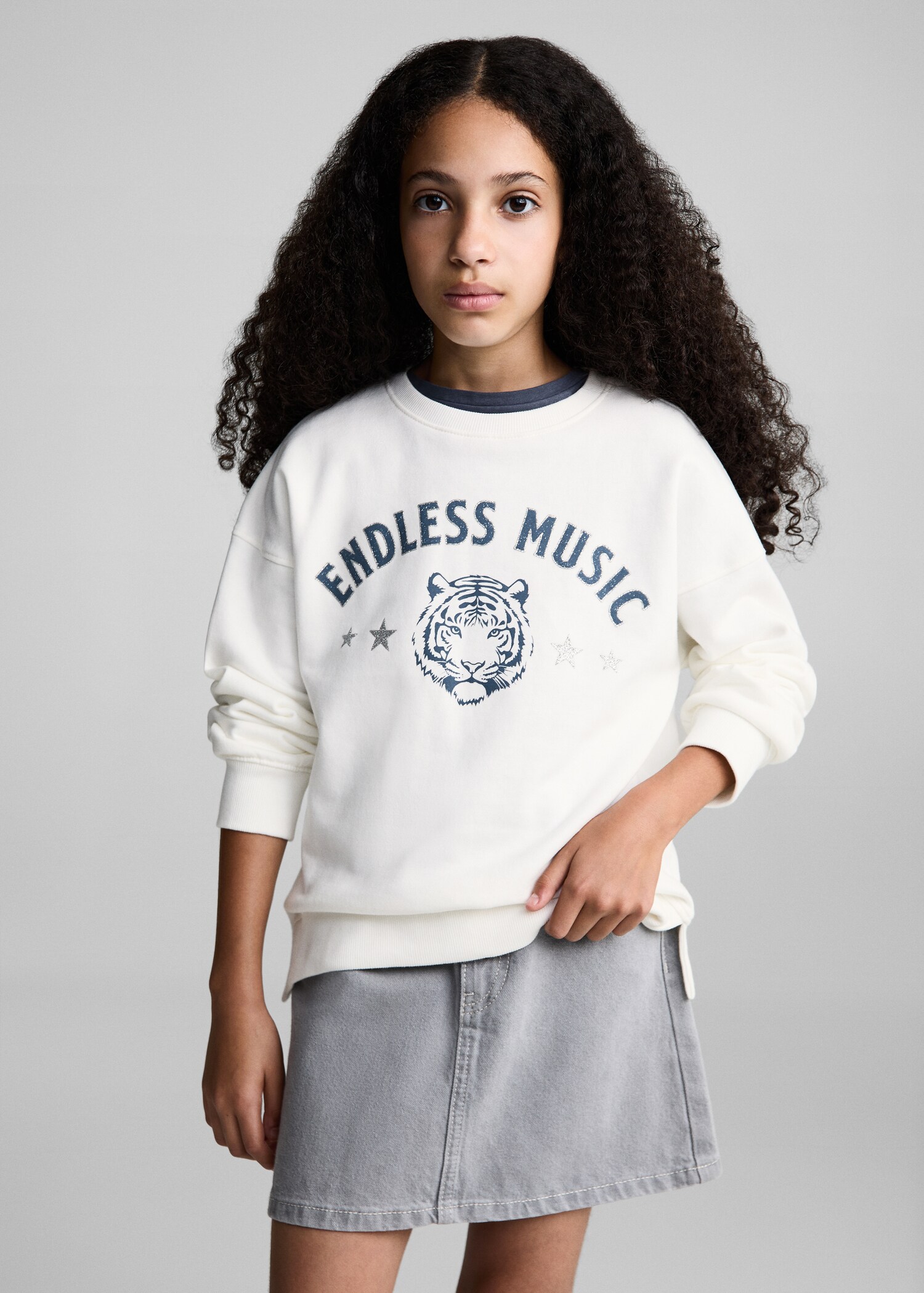 Printed cotton sweatshirt - Medium plane
