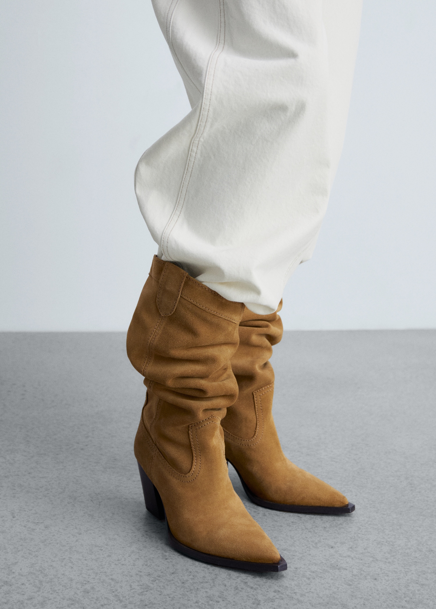 Suede cowboy boots