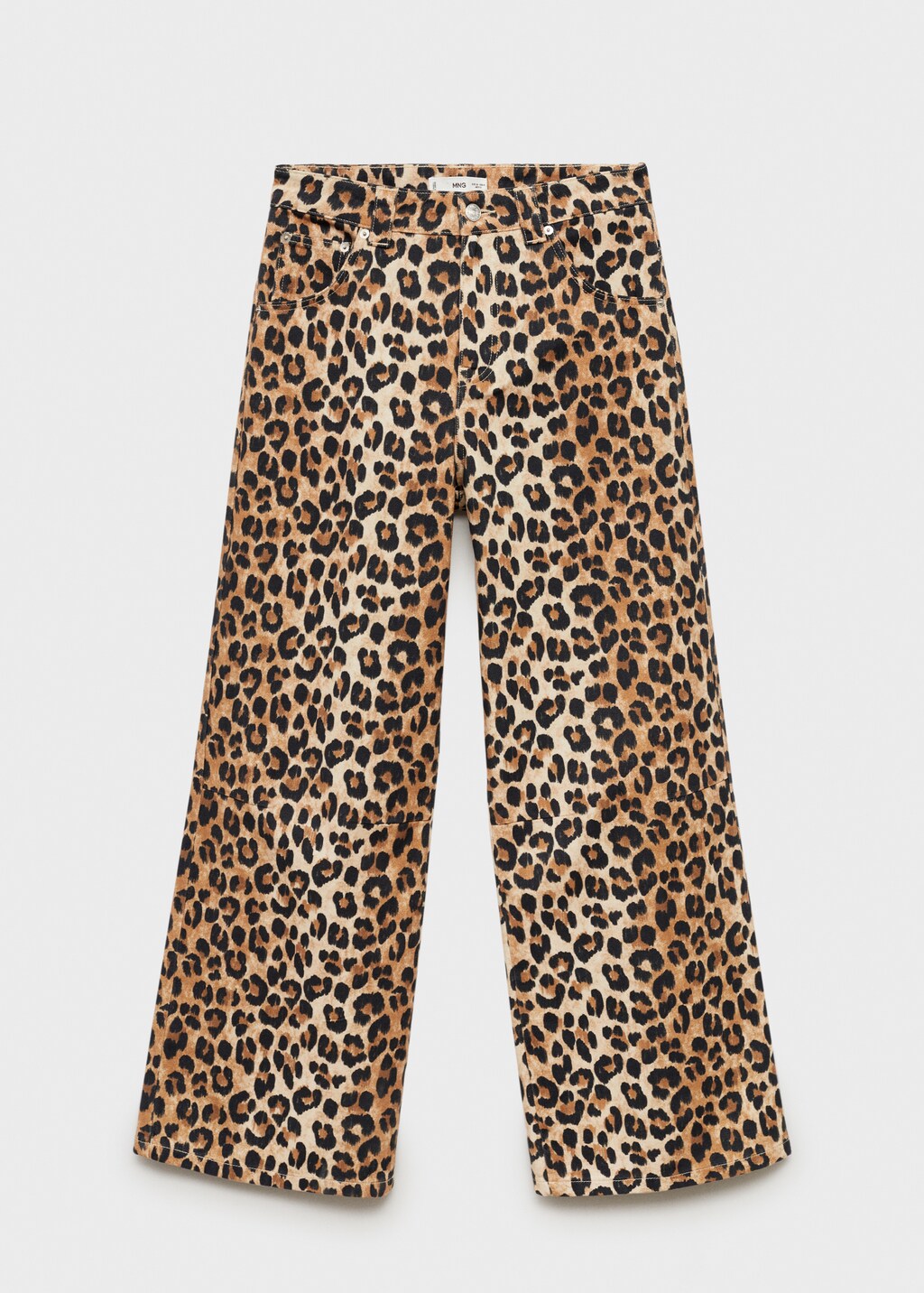 Leopard print wideleg jeans