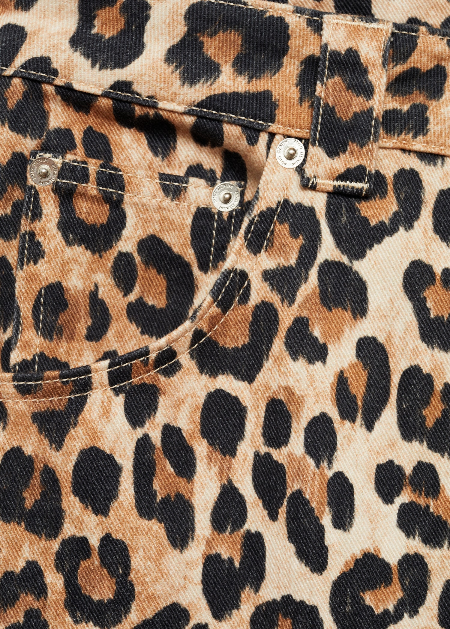 Leopard-print wideleg jeans - Details of the article 0