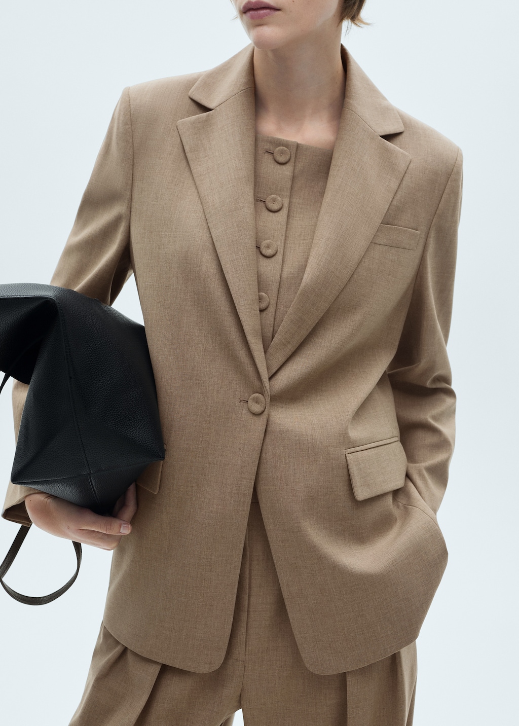 MANGO Wool suit jacket brown M Woman