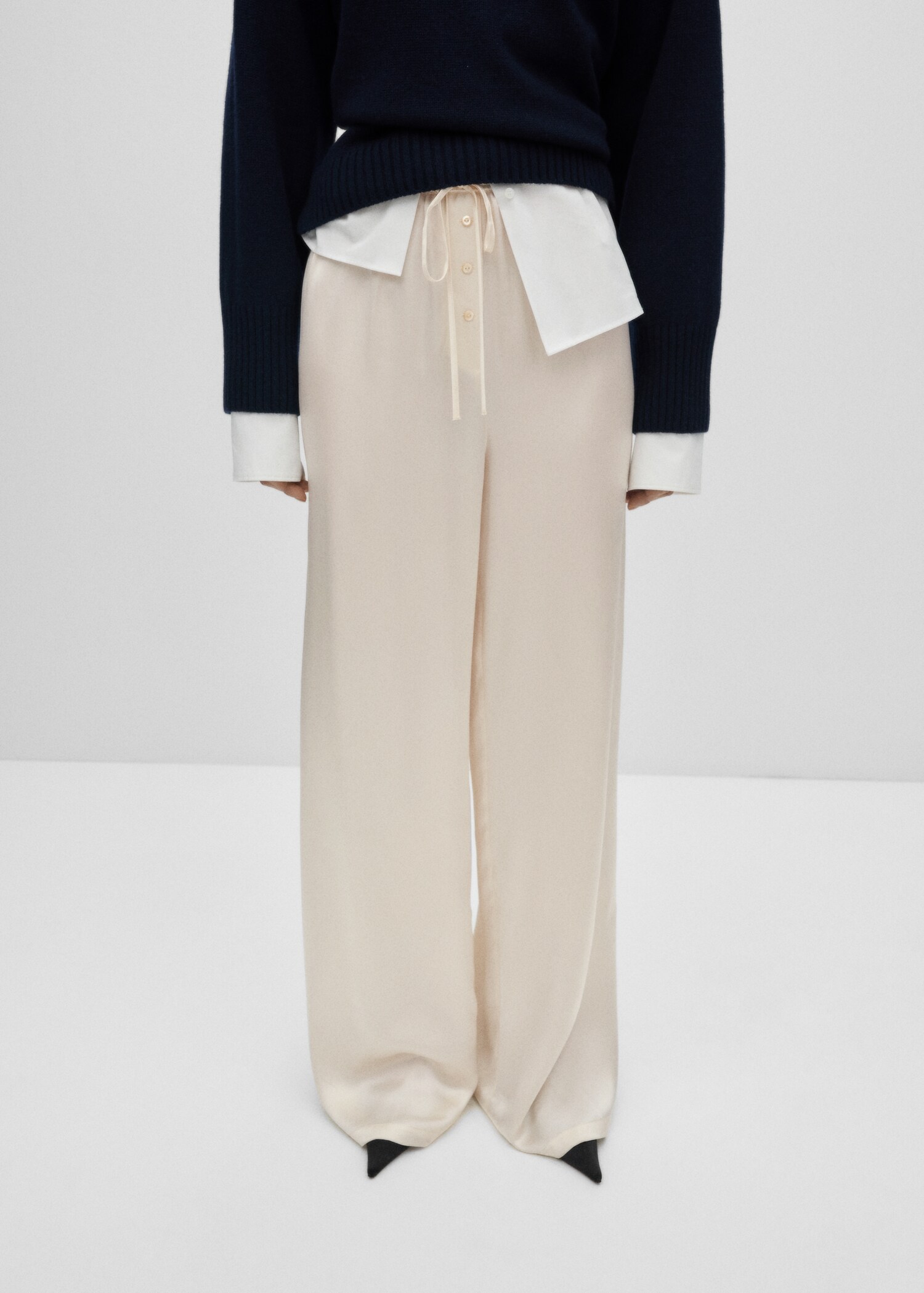 100% silk wideleg trousers - Medium plane