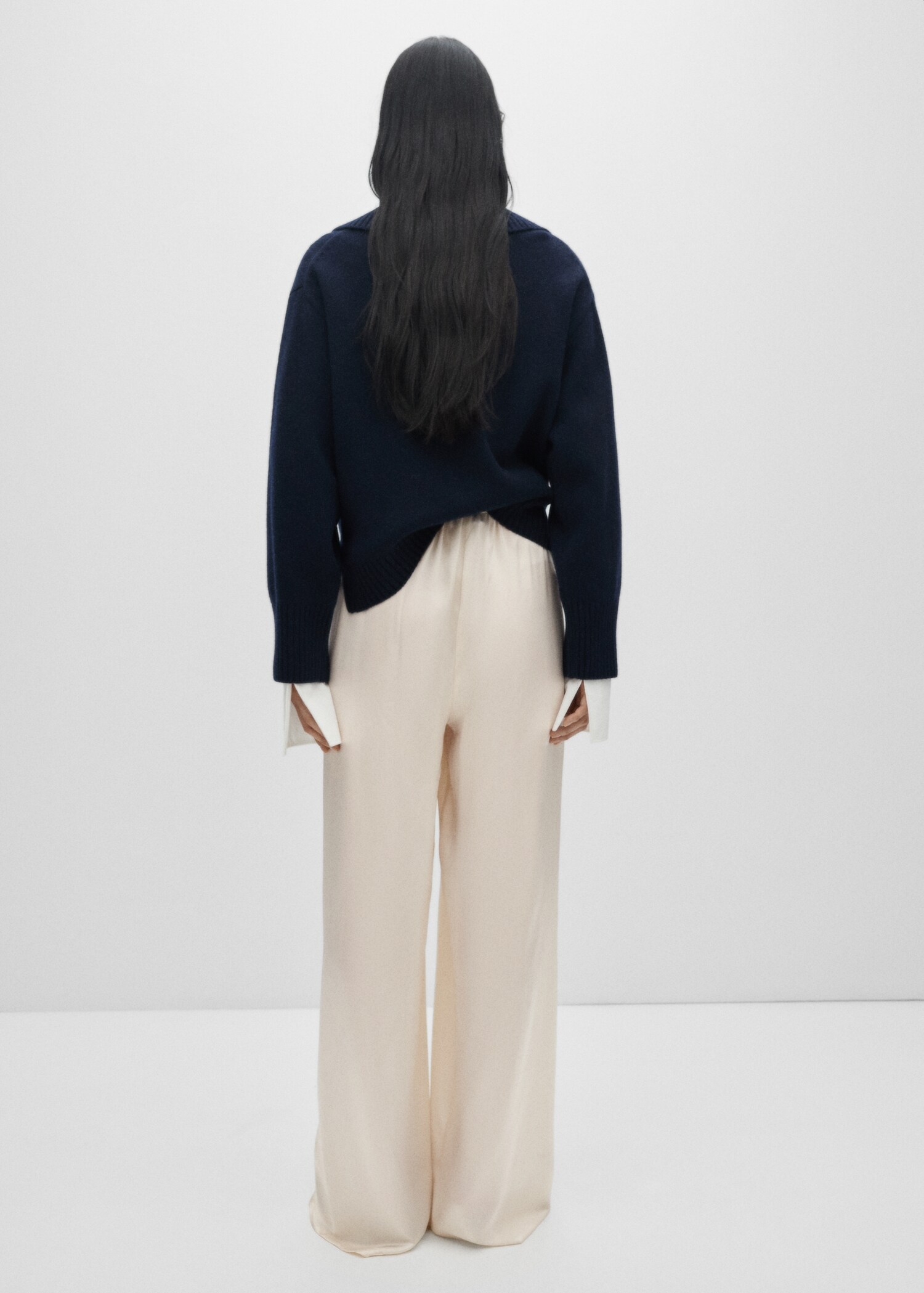 100% silk wideleg trousers - Reverse of the article