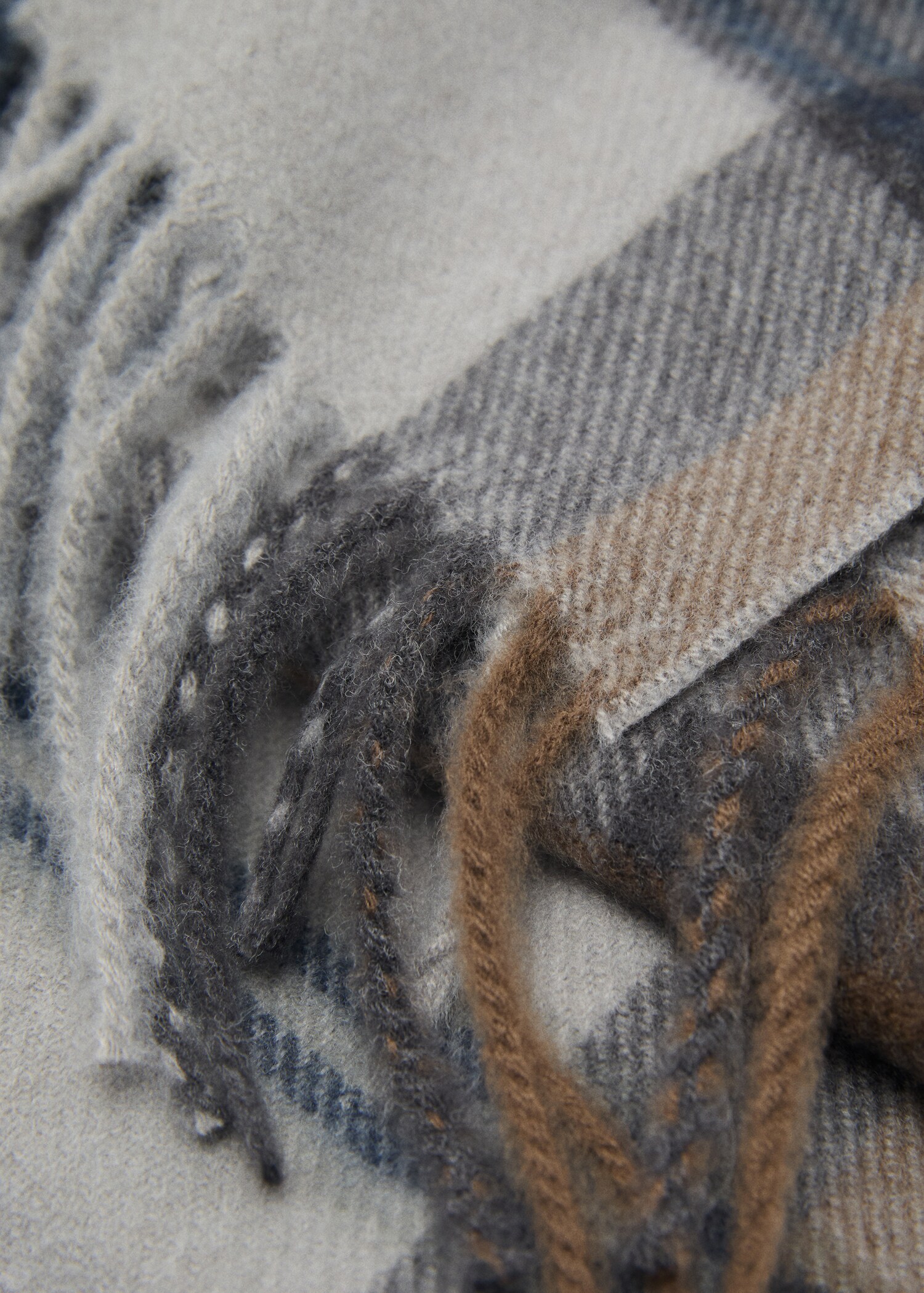 Check fringed scarf - Medium plane