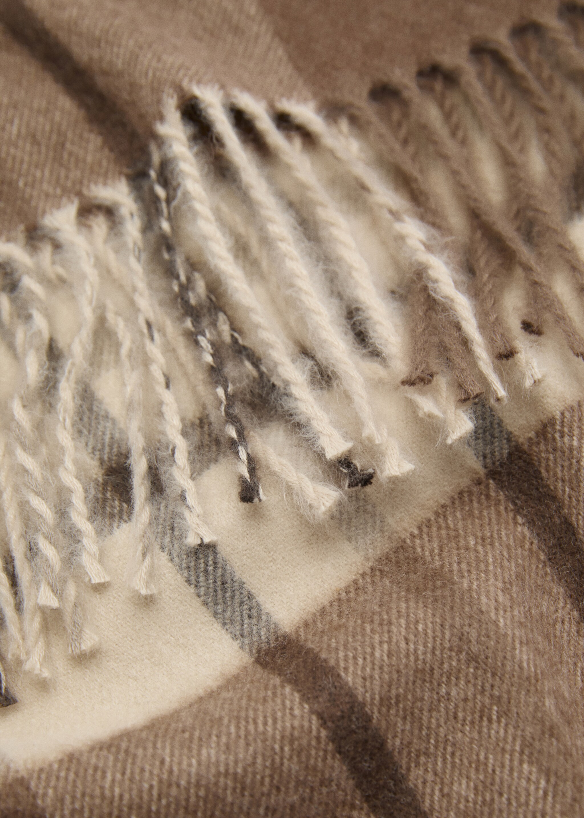 Fringed check scarf - Medium plane