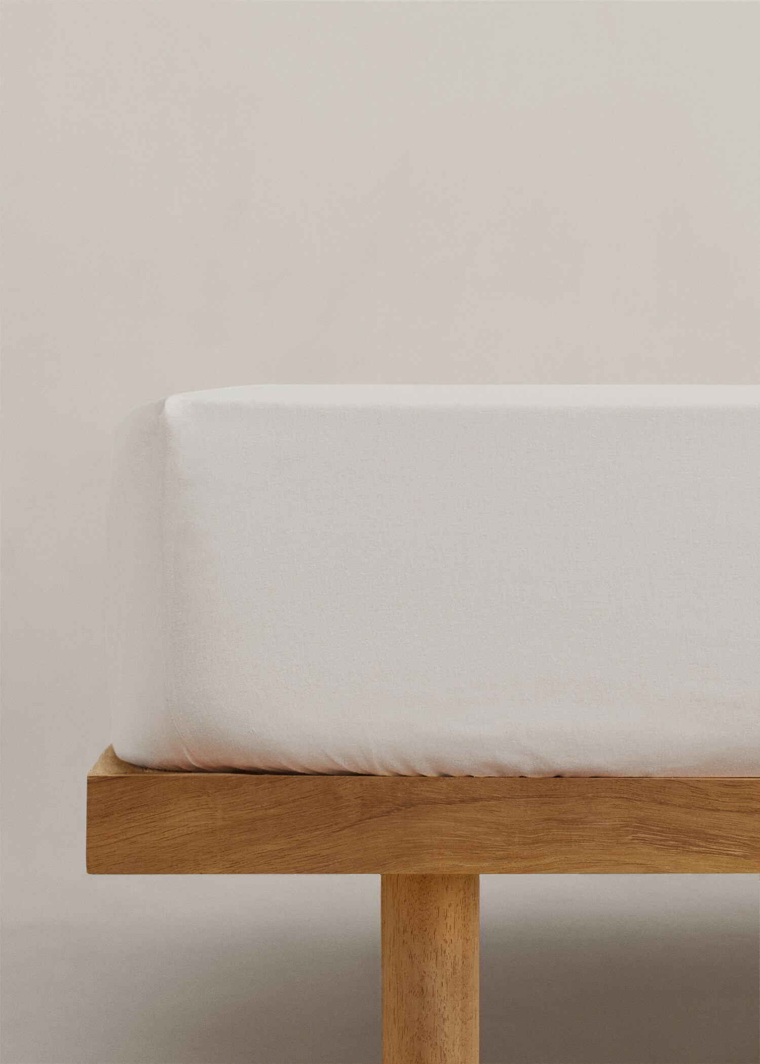 Plain flannel fitted sheet 90cm bed - Article without model