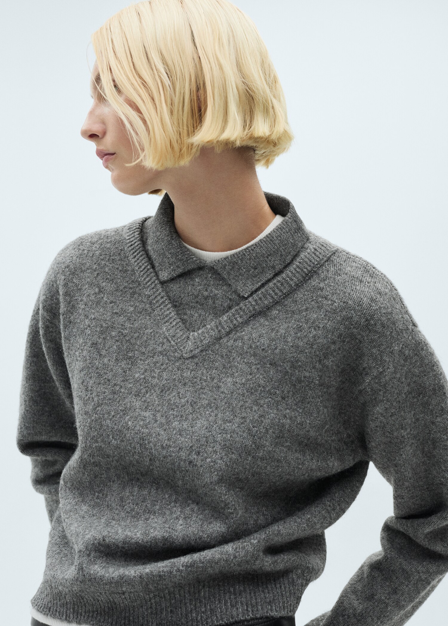 Pull-over col chemise combiné - Détail de l'article 1