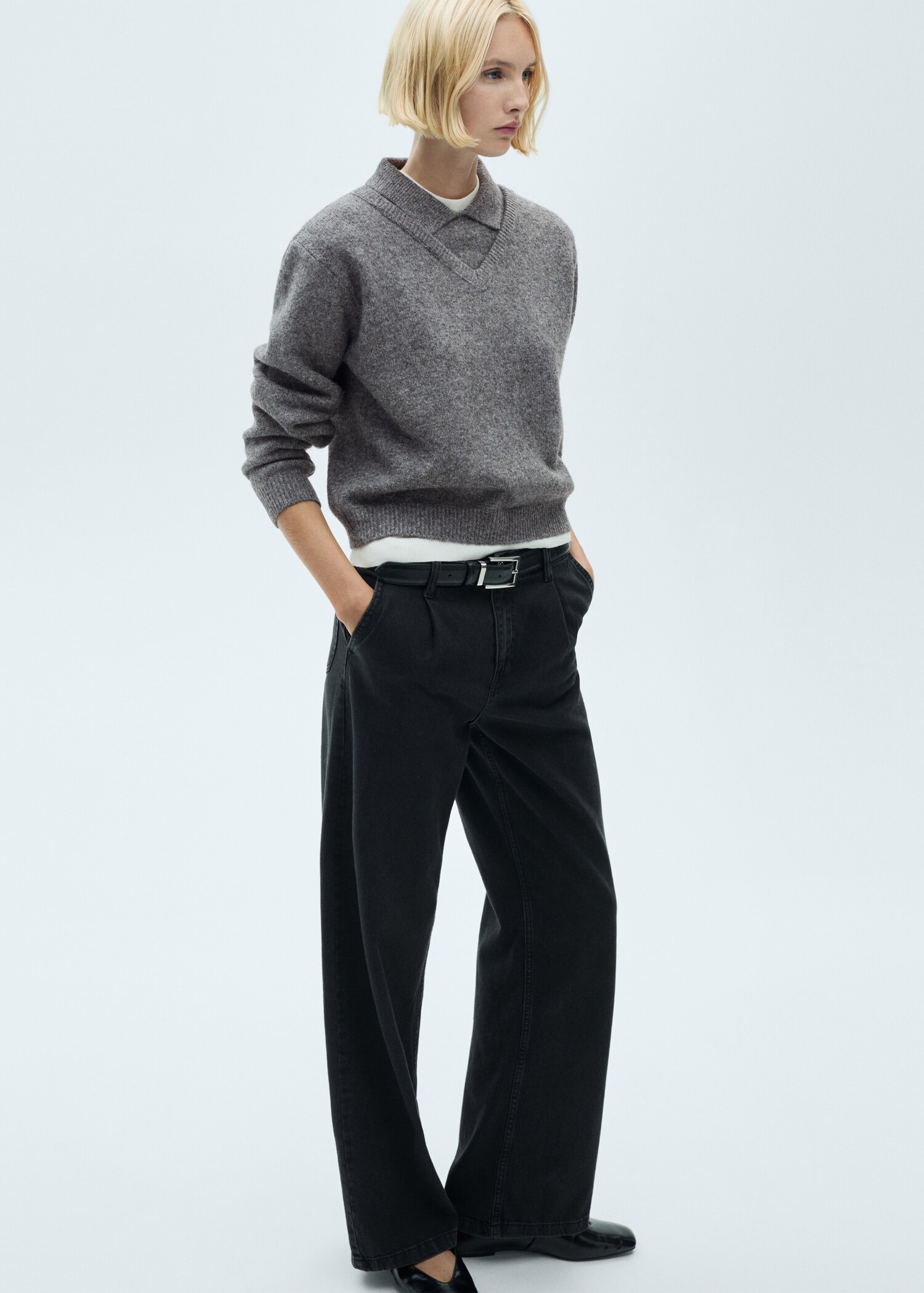 Pull-over col chemise combiné - Détail de l'article 6