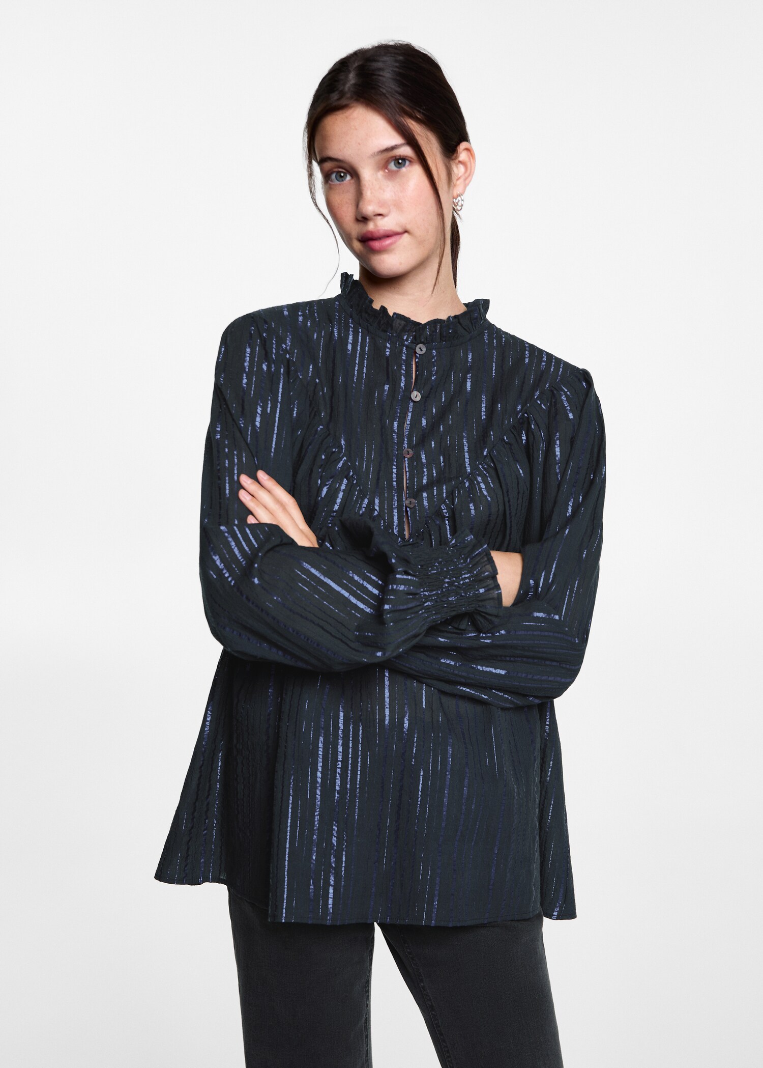 Blouse lurex rayures - Plan moyen