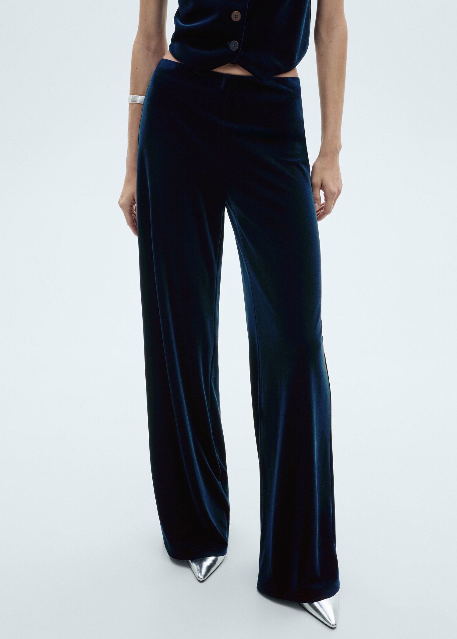 Velvet wide-leg pants - Medium plane