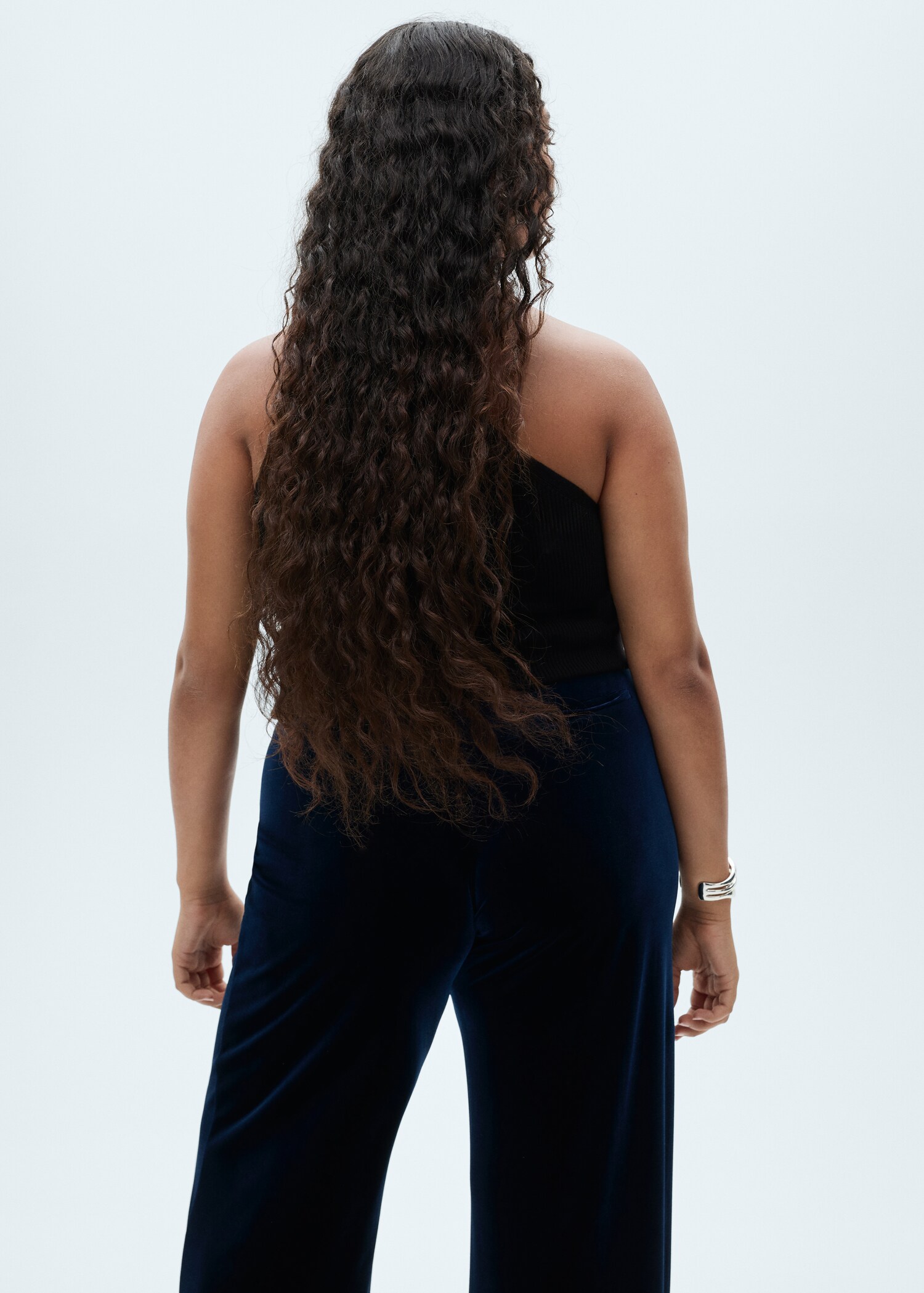 Velvet wide-leg pants - Details of the article 4