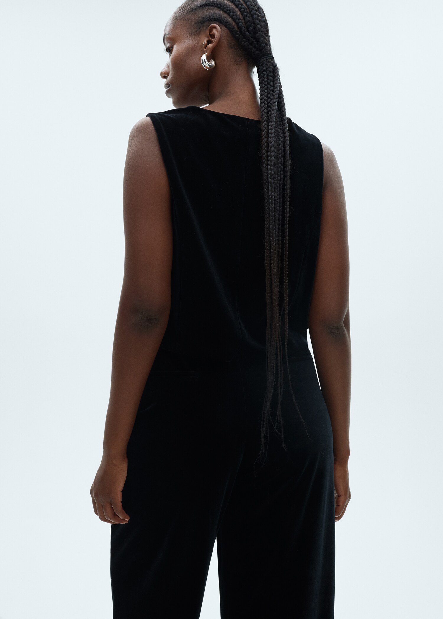 Velvet wide-leg pants - Details of the article 4