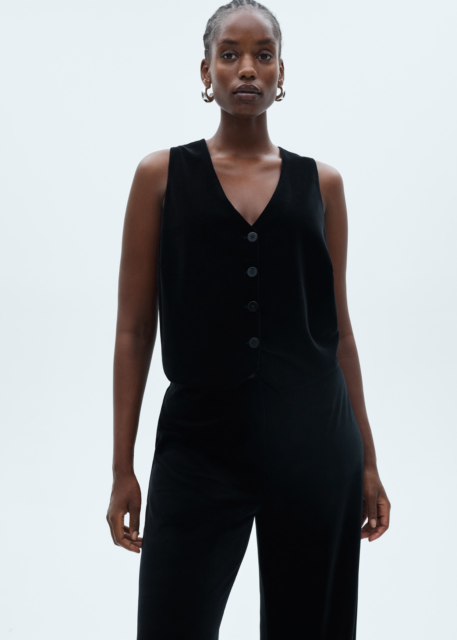 Outfit Pantalon Terciopelo Negro Combinar Pantalon Pantalon