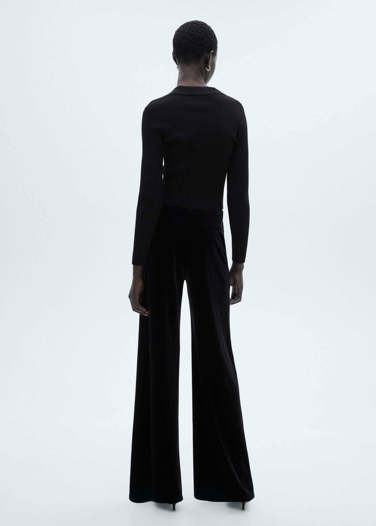 Velvet wideleg trousers - Reverse of the article