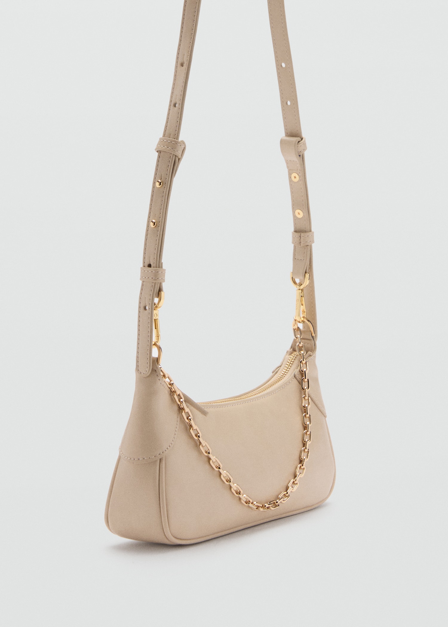 Bolso Serraje Bolso Baguette Cadena Mango Mango Bolso De Mano