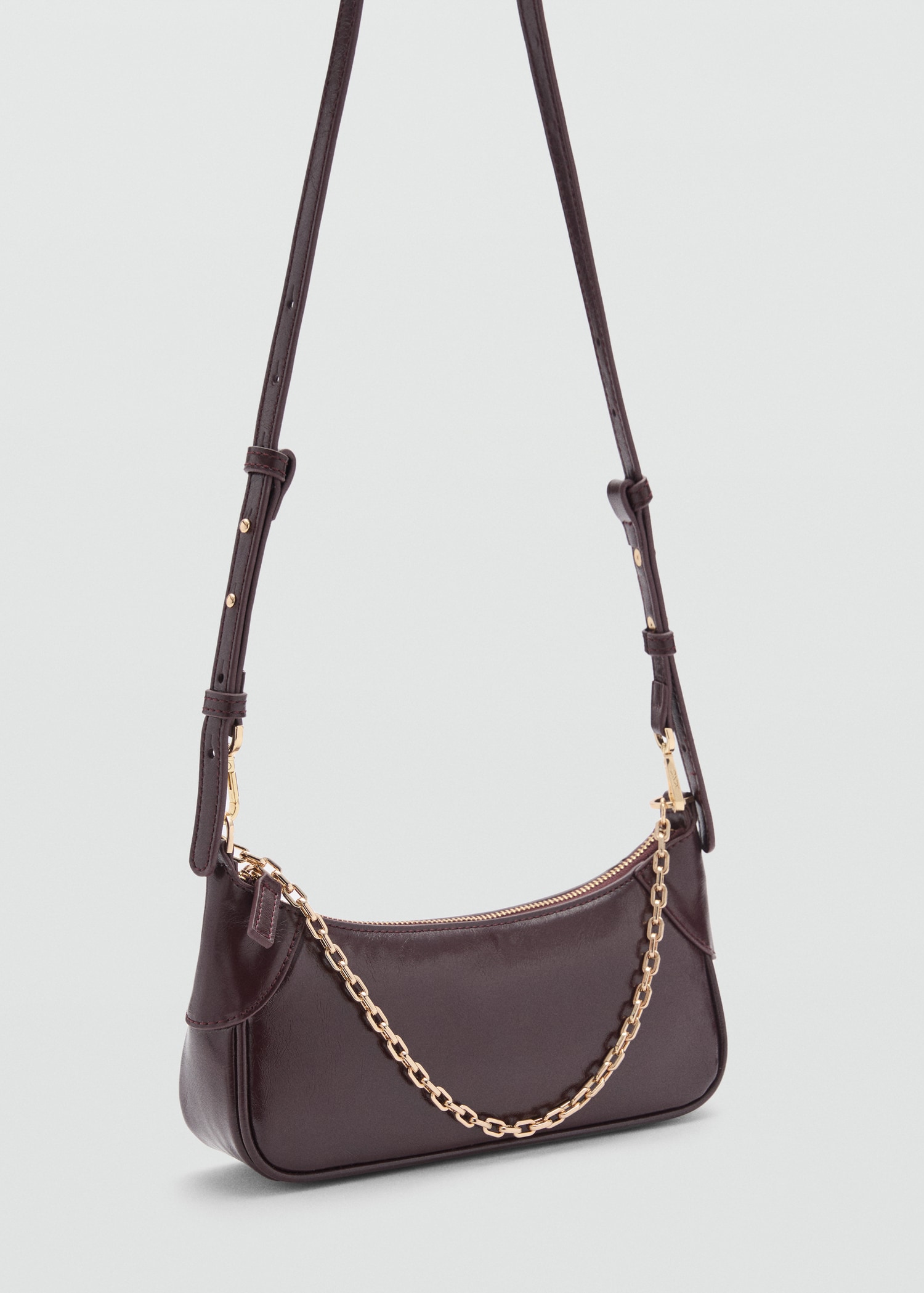 Double handle bag with chain - Medium plane