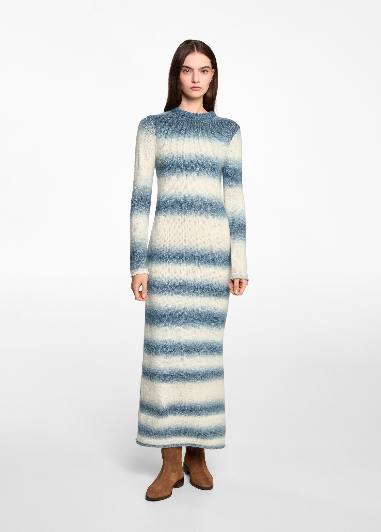 Striped sweater dress - Medium plane