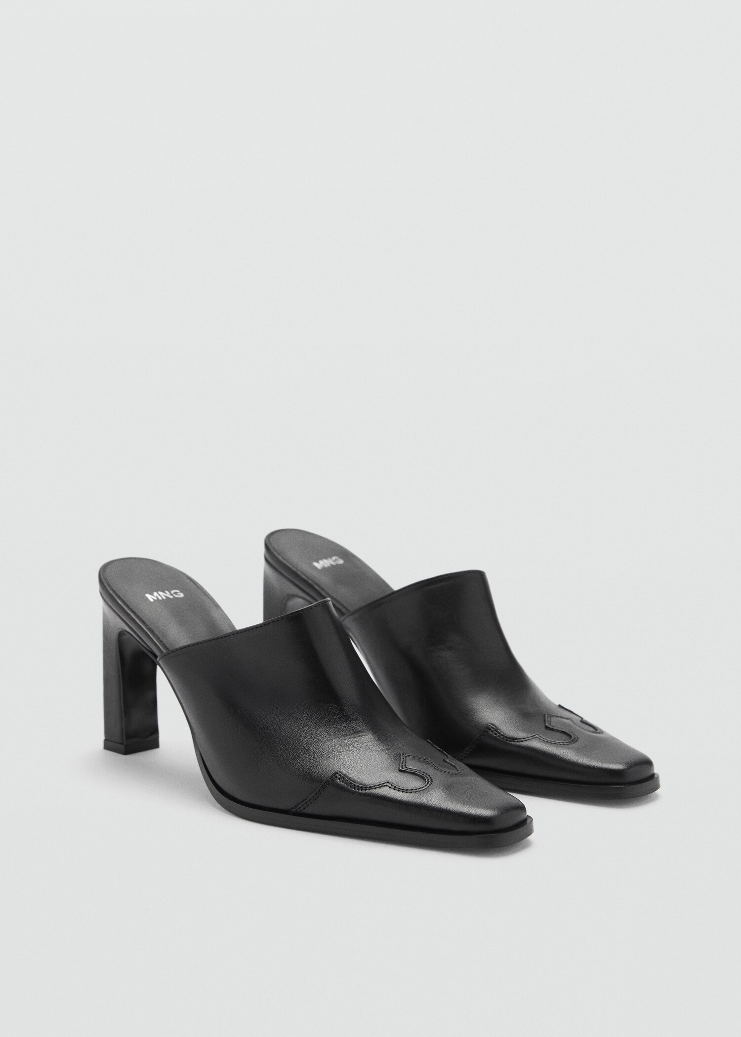 Pointed-toe leather slingback shoes - Medium plane